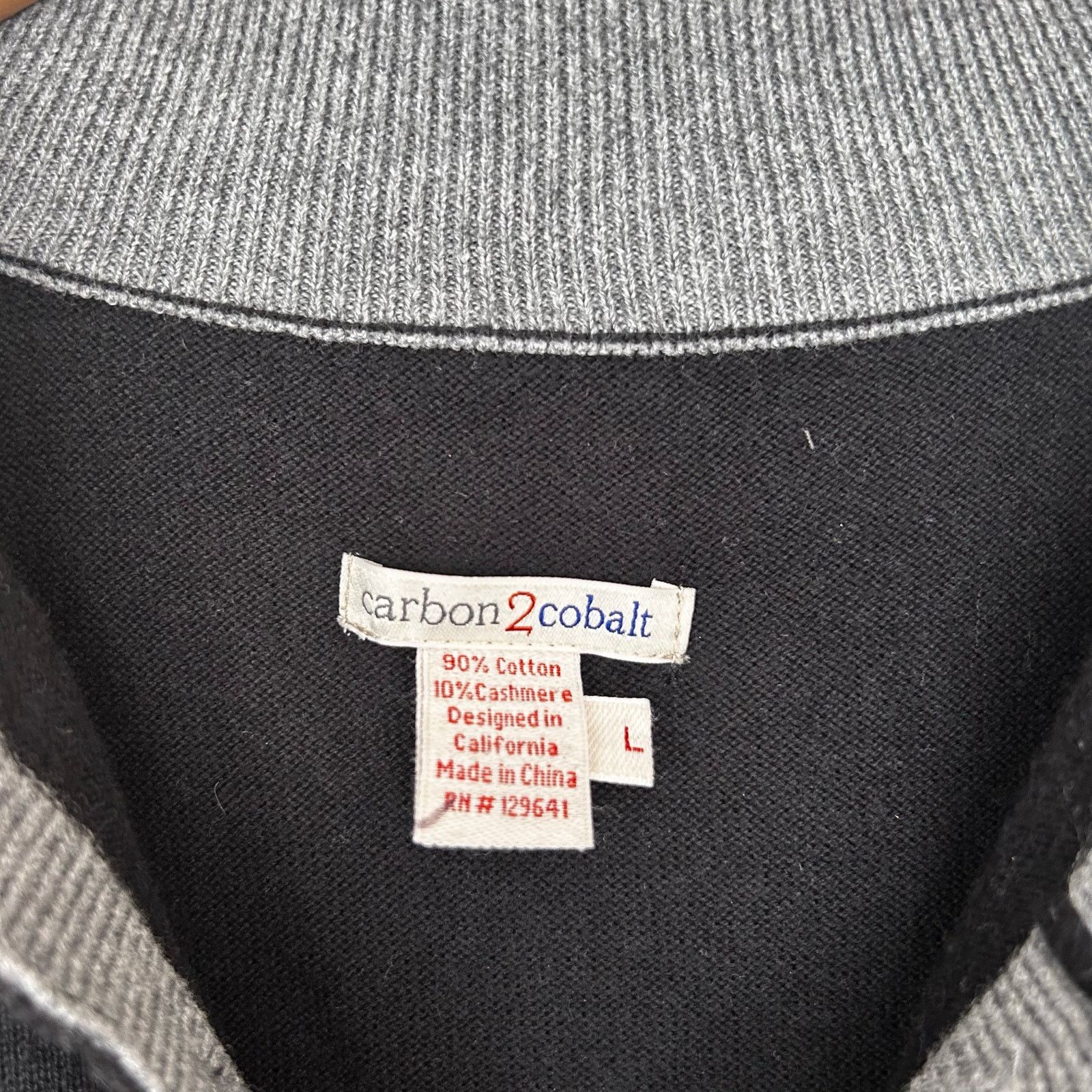 Other Carbon 2 Cobalt Black Cotton Cashmere Sweater Sz L Size US L / EU 52-54 / 3 - 3 Thumbnail