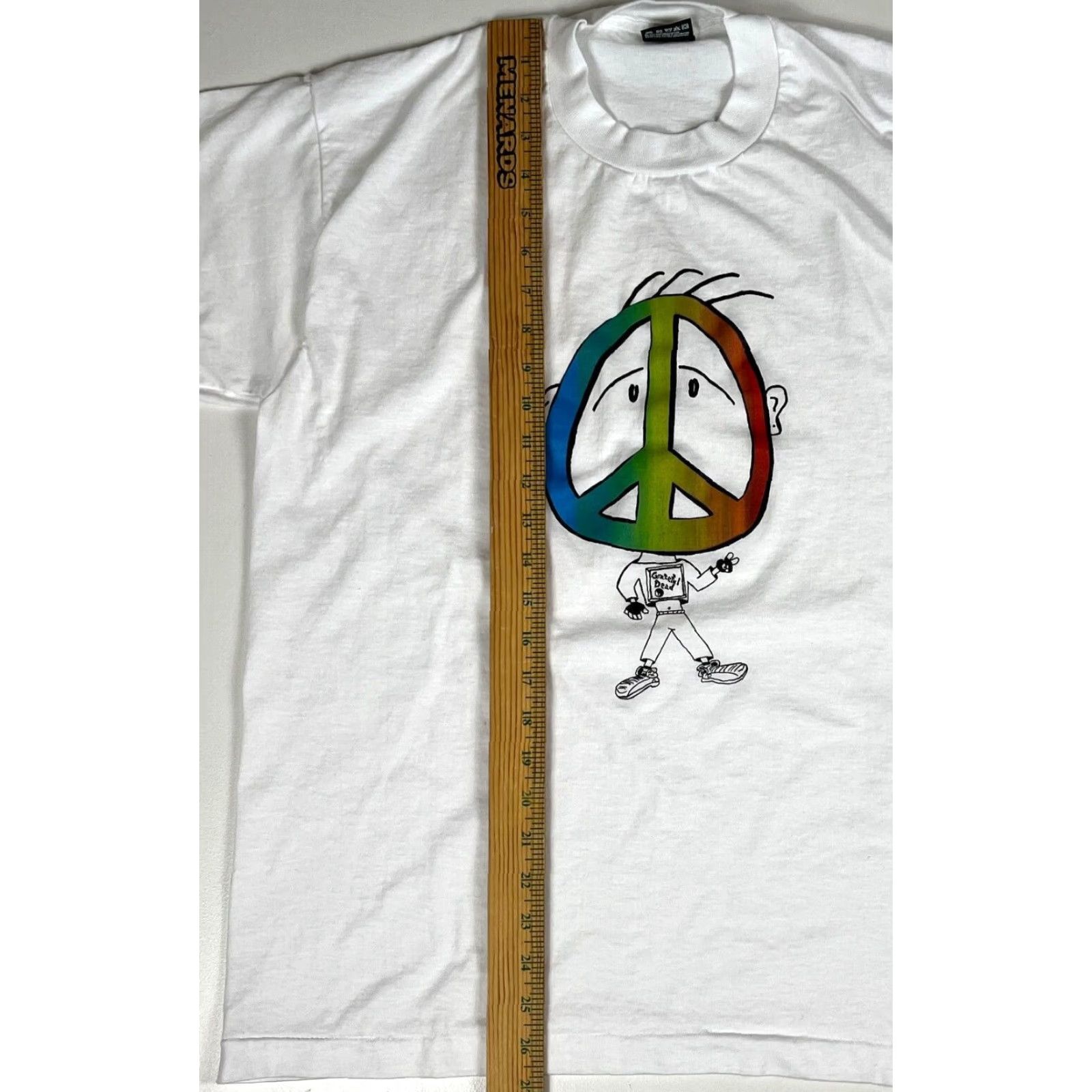 Fruit Of The Loom VINTAGE Grateful Dead T-Shirt Unisex Adults Cotton Poly Blend White XS? No Size L Size US L / EU 52-54 / 3 - 7 Thumbnail