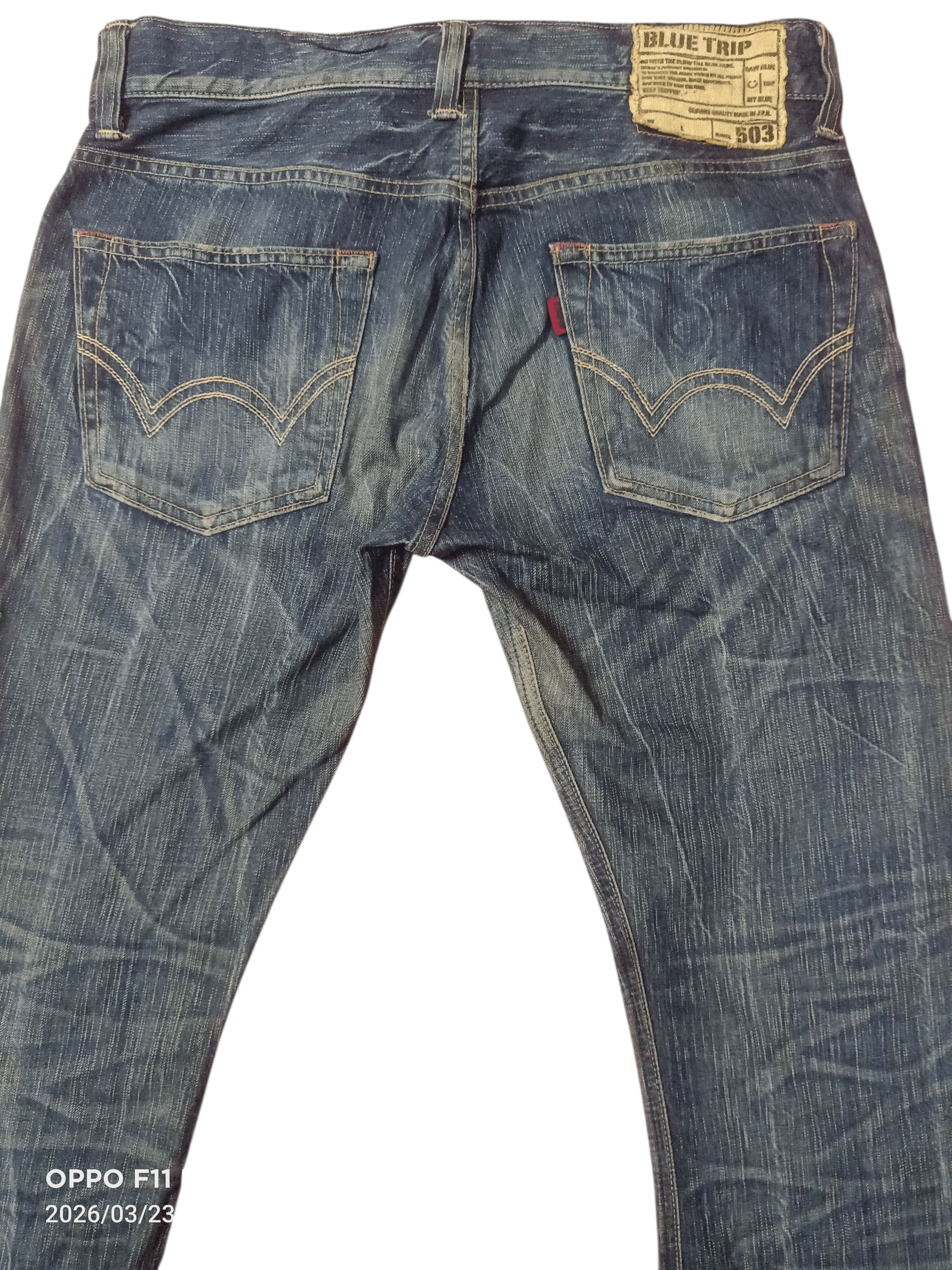 If Six Was Nine 💥Edwin Vintage 503 Flare Denim Distressdenim 💥 Size US 34 / EU 50 - 2 Thumbnail