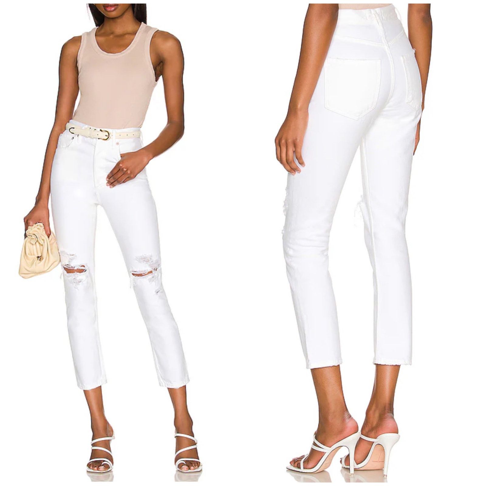 Agolde AGOLDE Riley High Rise Straight Crop Jean Slant Wash Size 23" - 1 Thumbnail