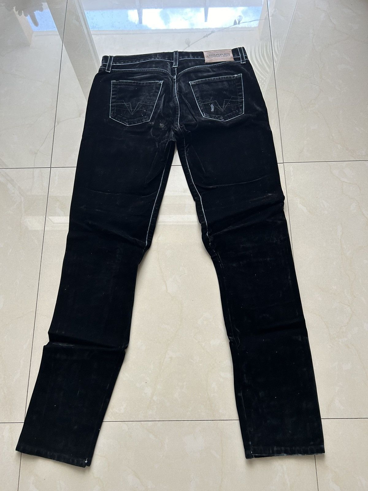 Vintage Black velour over a denim Size US 30 / EU 46 - 3 Thumbnail