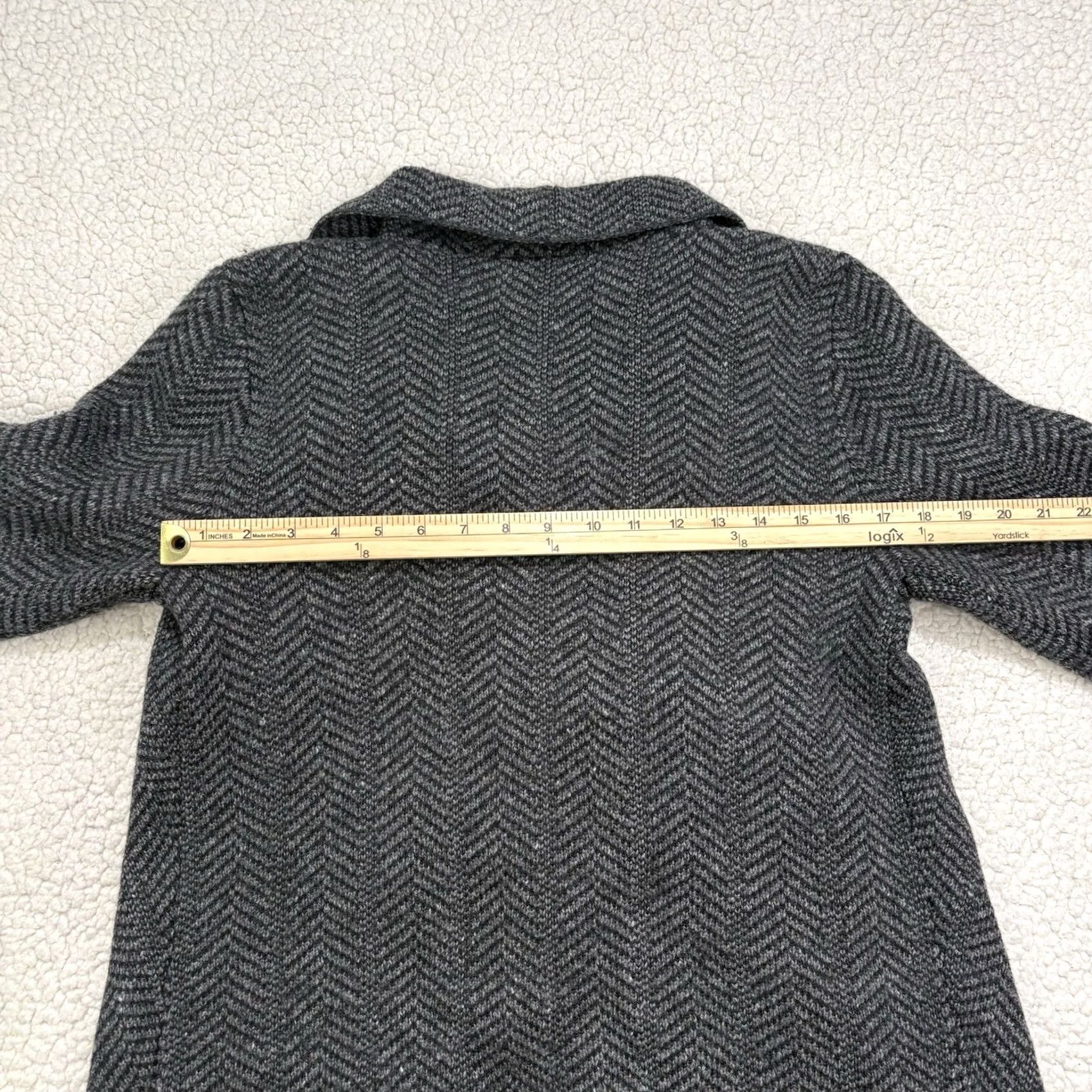 Ralph Lauren VINTAGE Lauren Ralph Lauren Womens Cardigan Open Front Herringbone Wool Blend M Gray Sweatshirt Style Cardigan Womens M Size M / US 6-8 / IT 42-44 - 5 Thumbnail