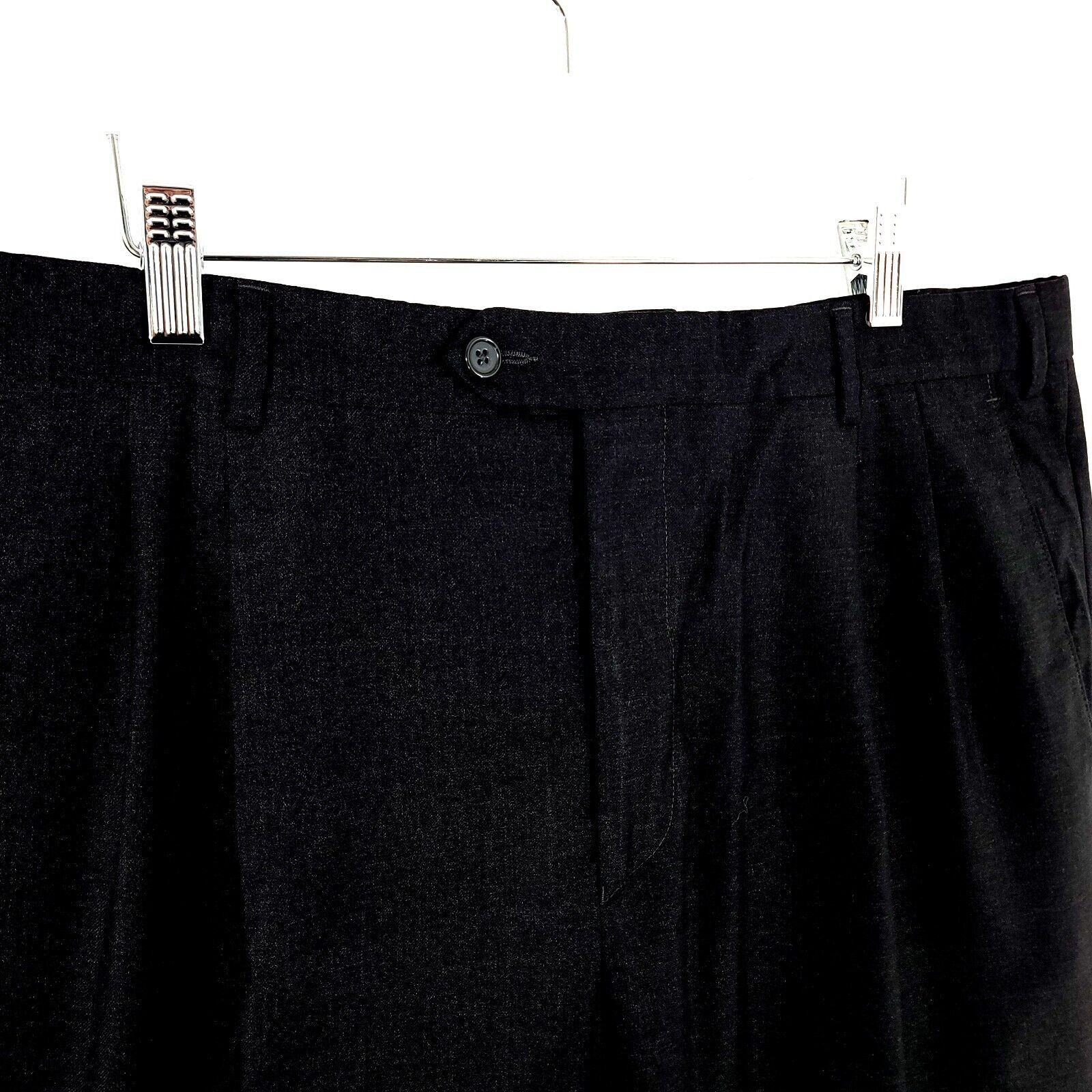Santorelli Santorelli Luxury Serge Como Wool Italy Wool Gray Pleated Cu Size 38R - 2 Thumbnail