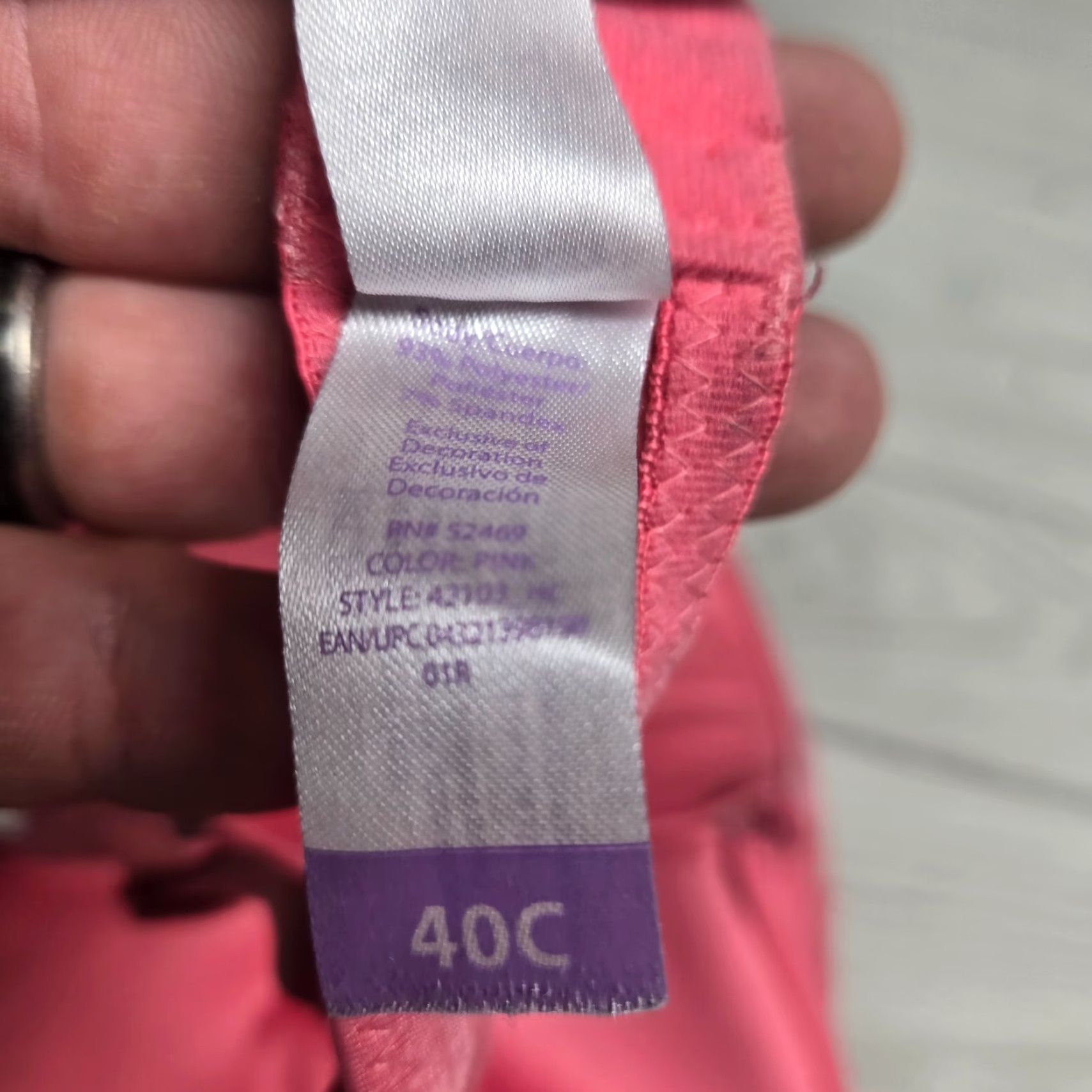 Vintage SECRET TREASURES Bra 38B Pink 42103_HC Size ONE SIZE - 4 Thumbnail