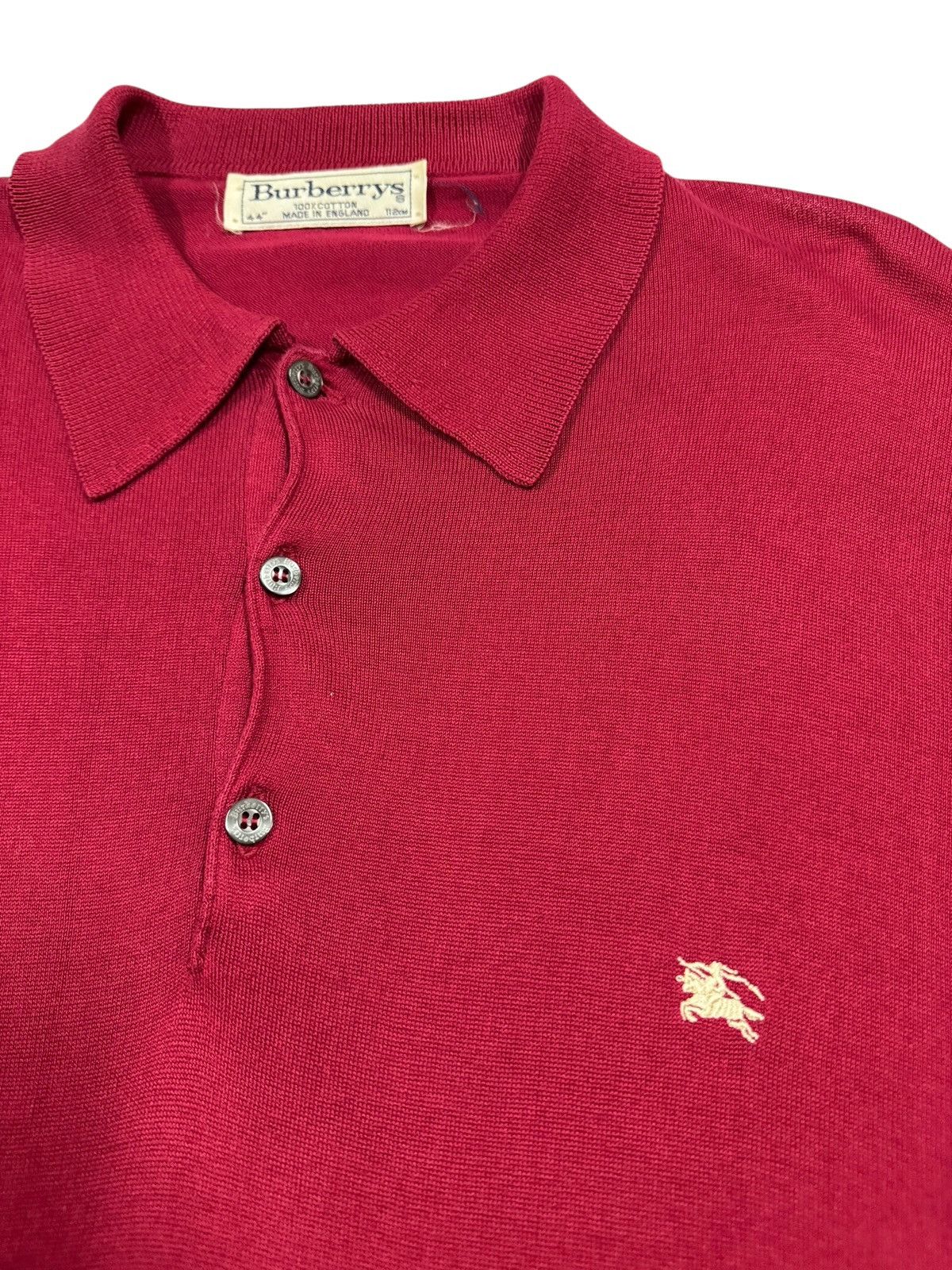 Burberry × Vintage Vtg🎈Burberrys Polo Shirt Jumper Oversized Made In England Size US S / EU 44-46 / 1 - 10 Thumbnail