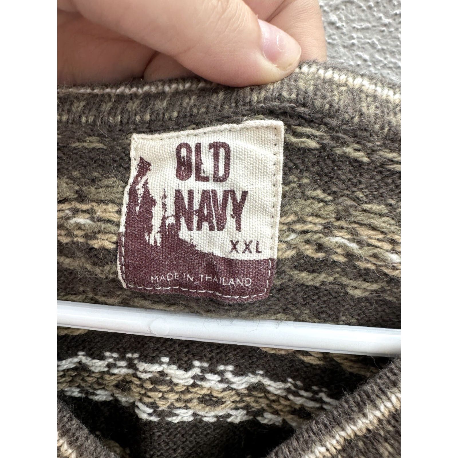 Old Navy VINTAGE Old Navy Mens Sweater Brown Fair Isle Long Sleeve V-Neck 2XL Wool Knit Pullover Regular Mens Holiday, Vintage, 90s, Outdoor Size US XXL / EU 58 / 5 - 4 Thumbnail