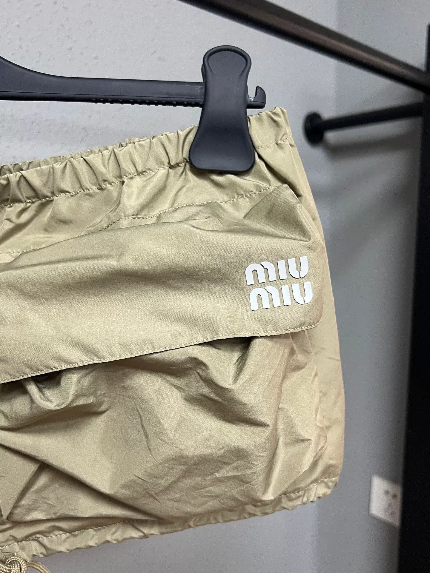 Miu Miu Miu Miu Beige Nylon Utility Belted Skirt Size ONE SIZE - 3 Thumbnail