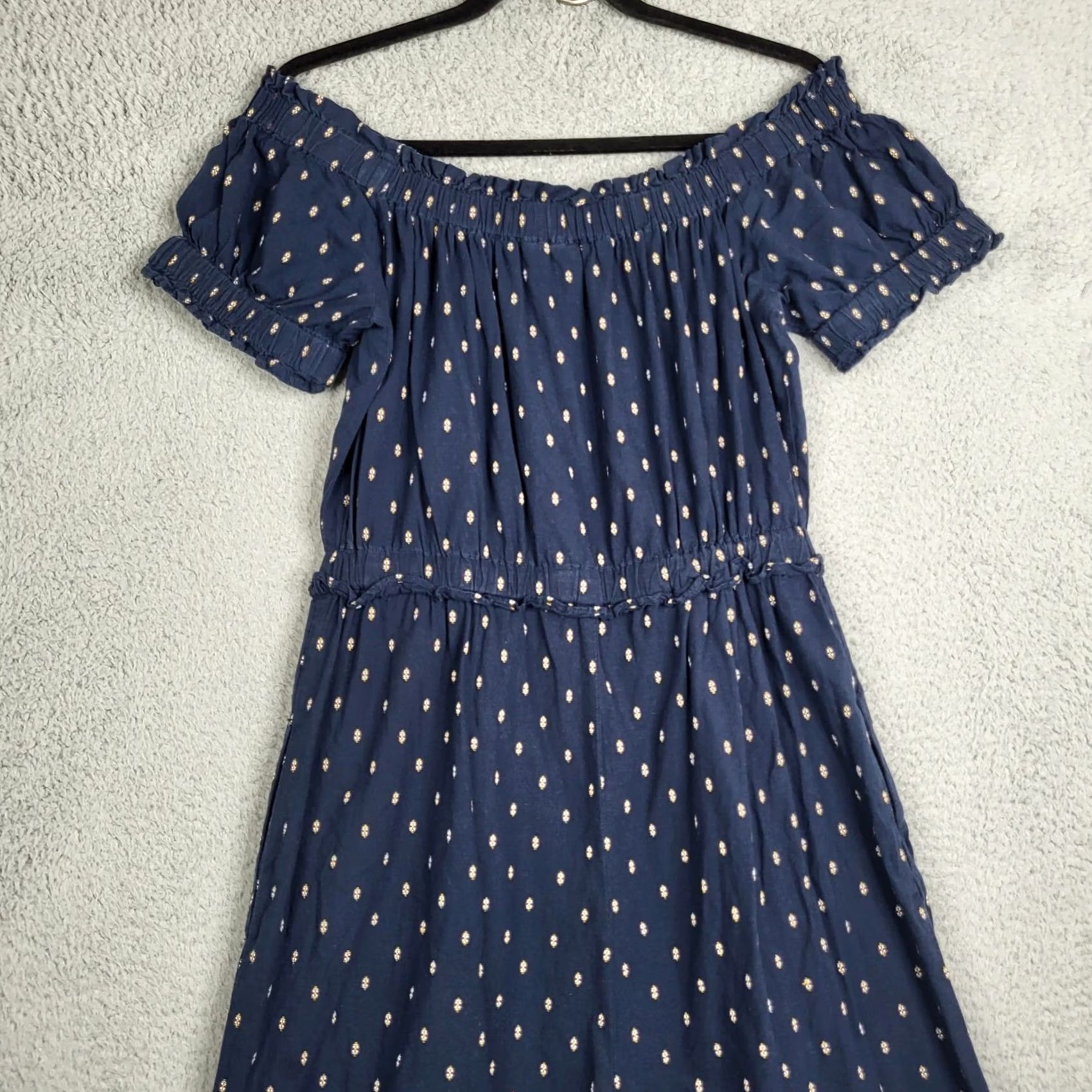 Anthropologie Anthropologie Findley Off-The-Shoulder Navy Blue Jumpsuit Women M Regular Size Size 32" / US 10 / IT 46 - 5 Thumbnail