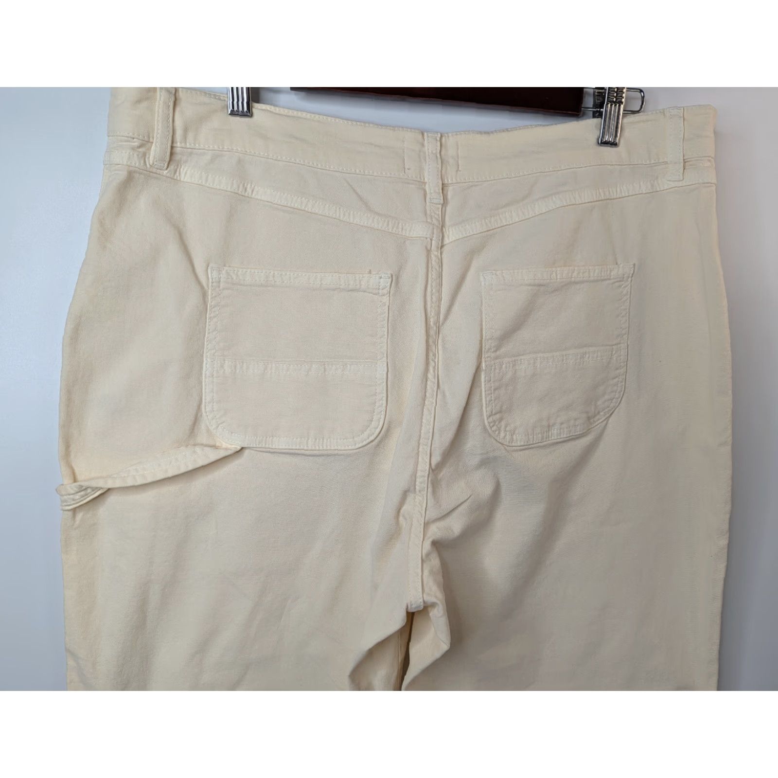 Marine Layer Marine Layer Maya Utility Pants Women’s 14 Carpenter Cotton Stretch Beige Slim Straight Pockets Zipper Logo 14934 Size 36" / US 14 / IT 50 - 5 Thumbnail