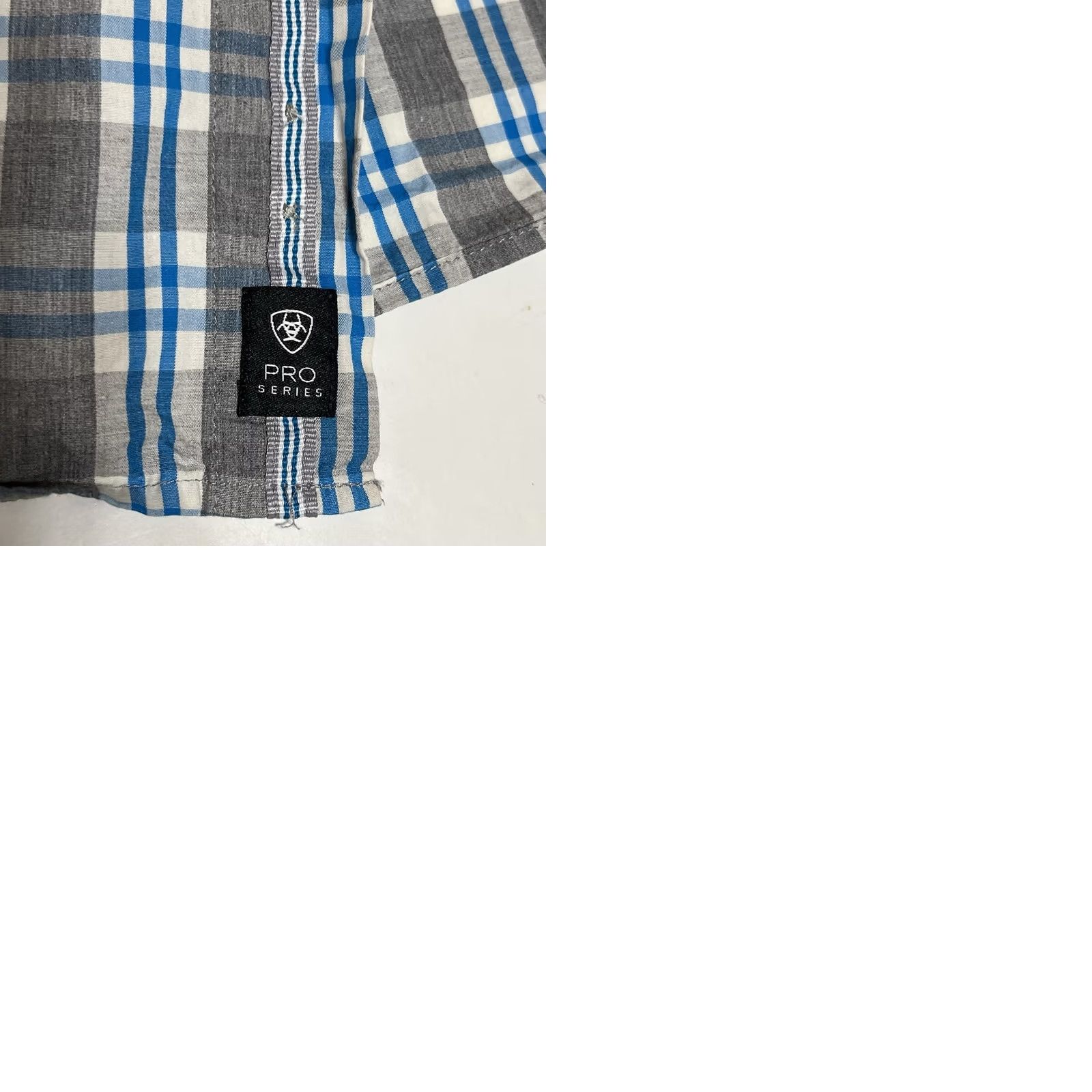 Ariat Ariat Pro Series Button Shirt Mens XL Blue Gray Plaid Long Sleeve Western Work Size US XL / EU 56 / 4 - 9 Thumbnail