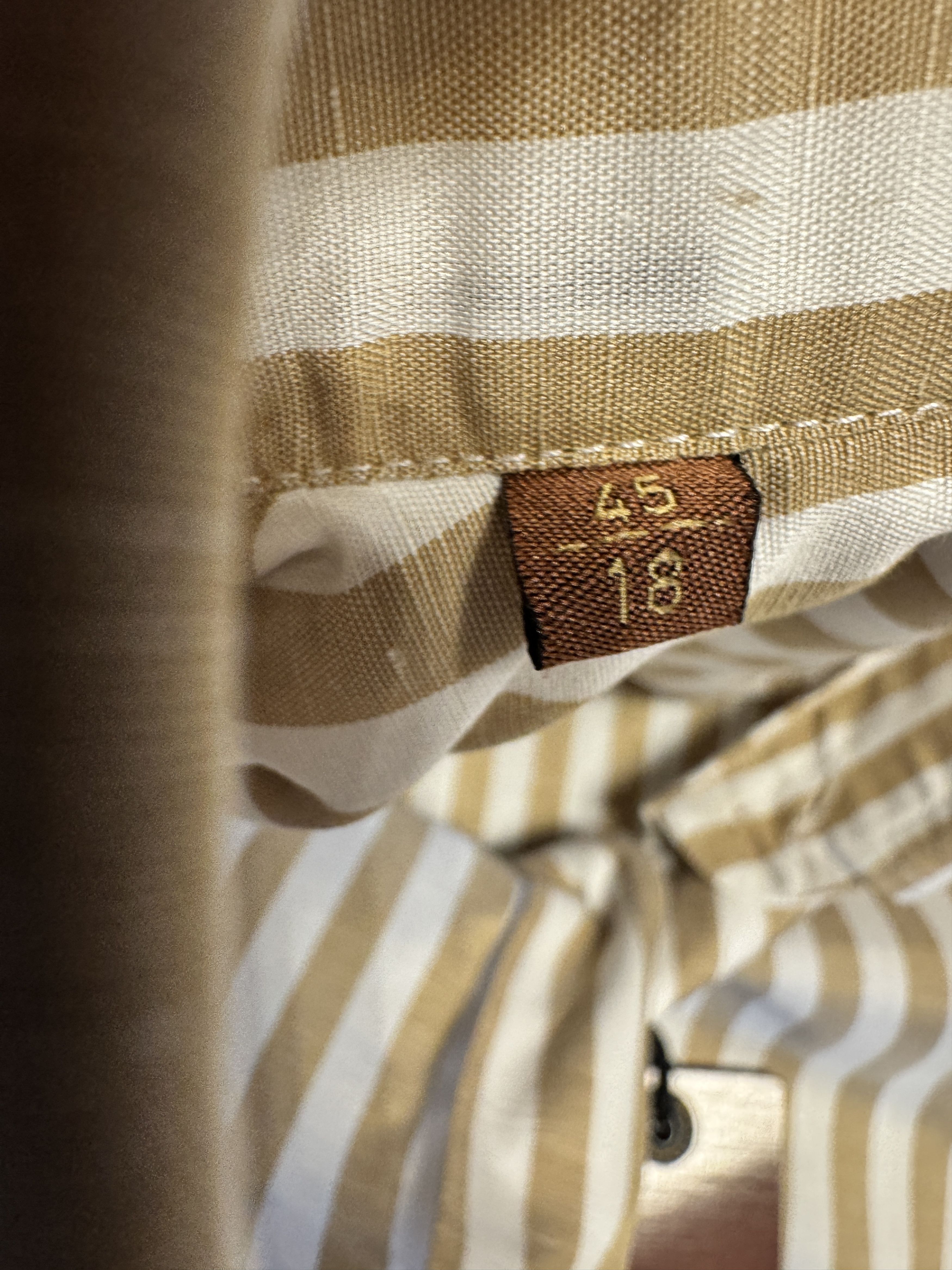 Barba Napoli Beige stripe LS shirt Size US XL / EU 56 / 4 - 5 Thumbnail
