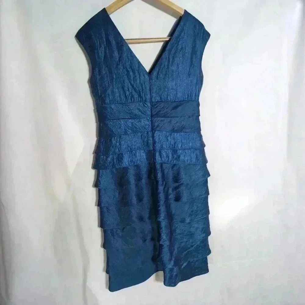 Designer Dress Barn party dress Mermaid Ruffle blue sz 6 petite Size M / US 6-8 / IT 42-44 - 2 Thumbnail