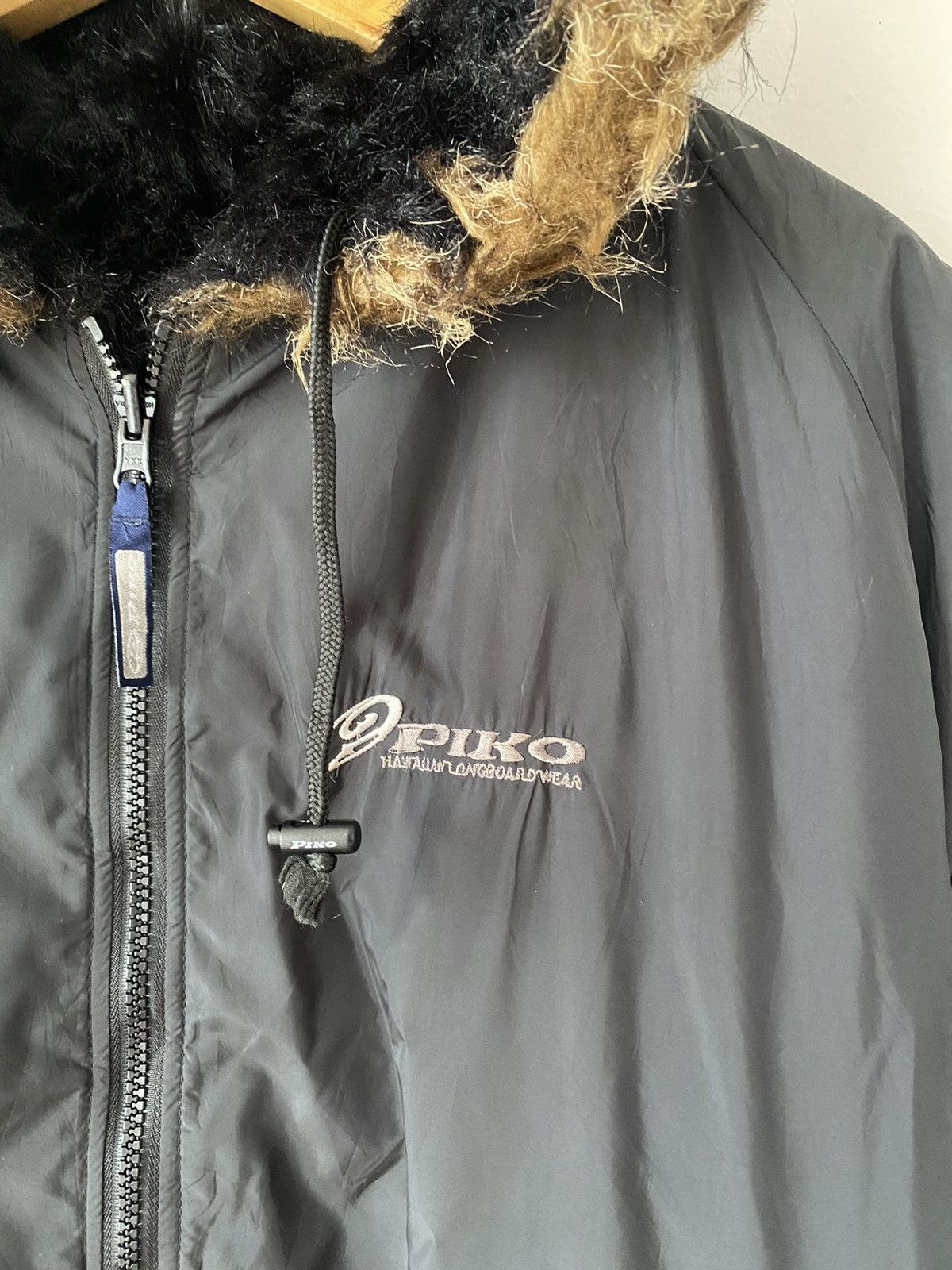 Japanese Brand Vintage 90s Piko Hawaii Fur Zipper Hooded Reversible Jacket Size US L / EU 52-54 / 3 - 15 Thumbnail