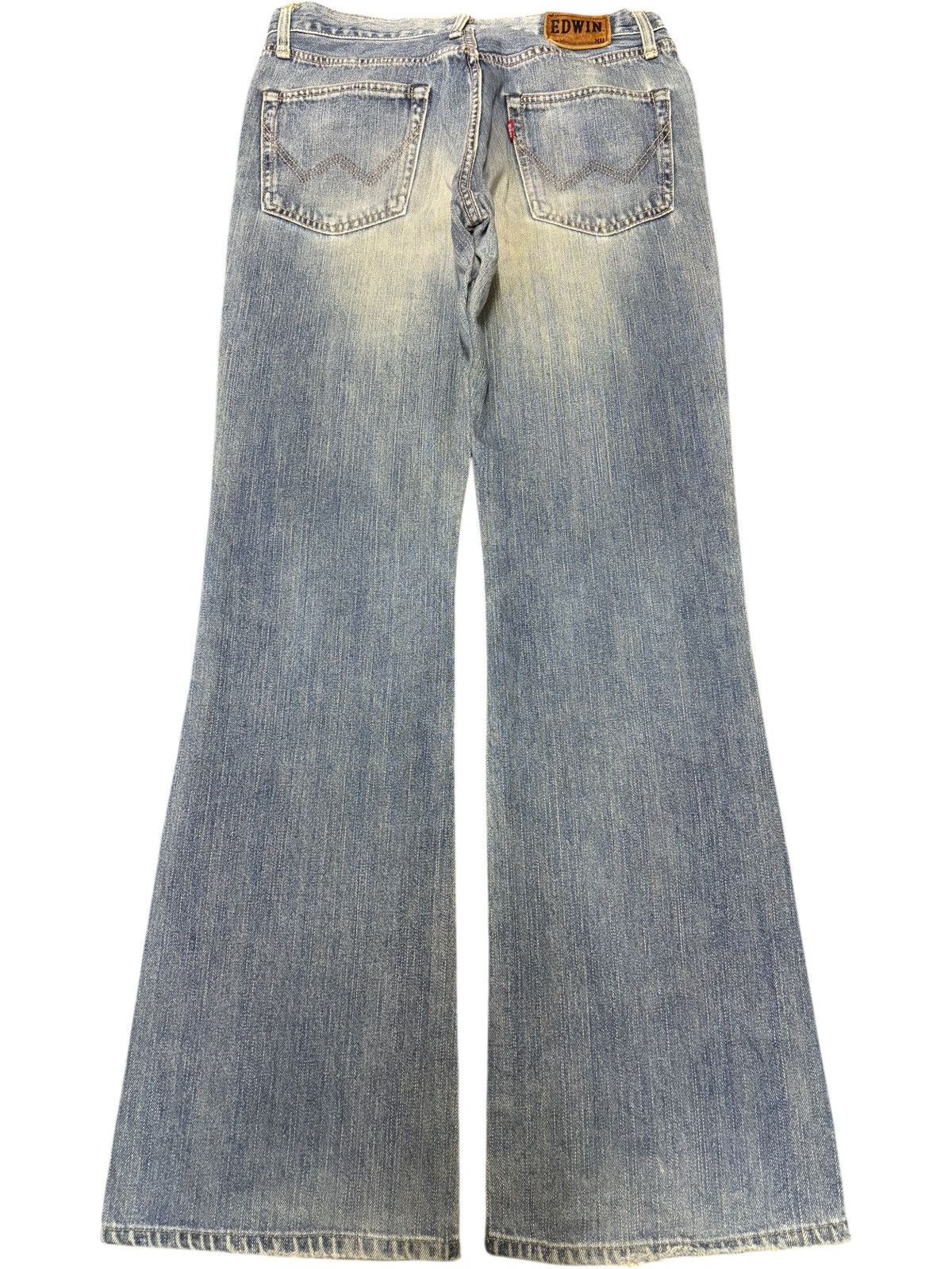 Edwin Exclusive Vintage Edwin XV Faded Wash Distress Flare Jeans Size US 30 / EU 46 - 2 Thumbnail