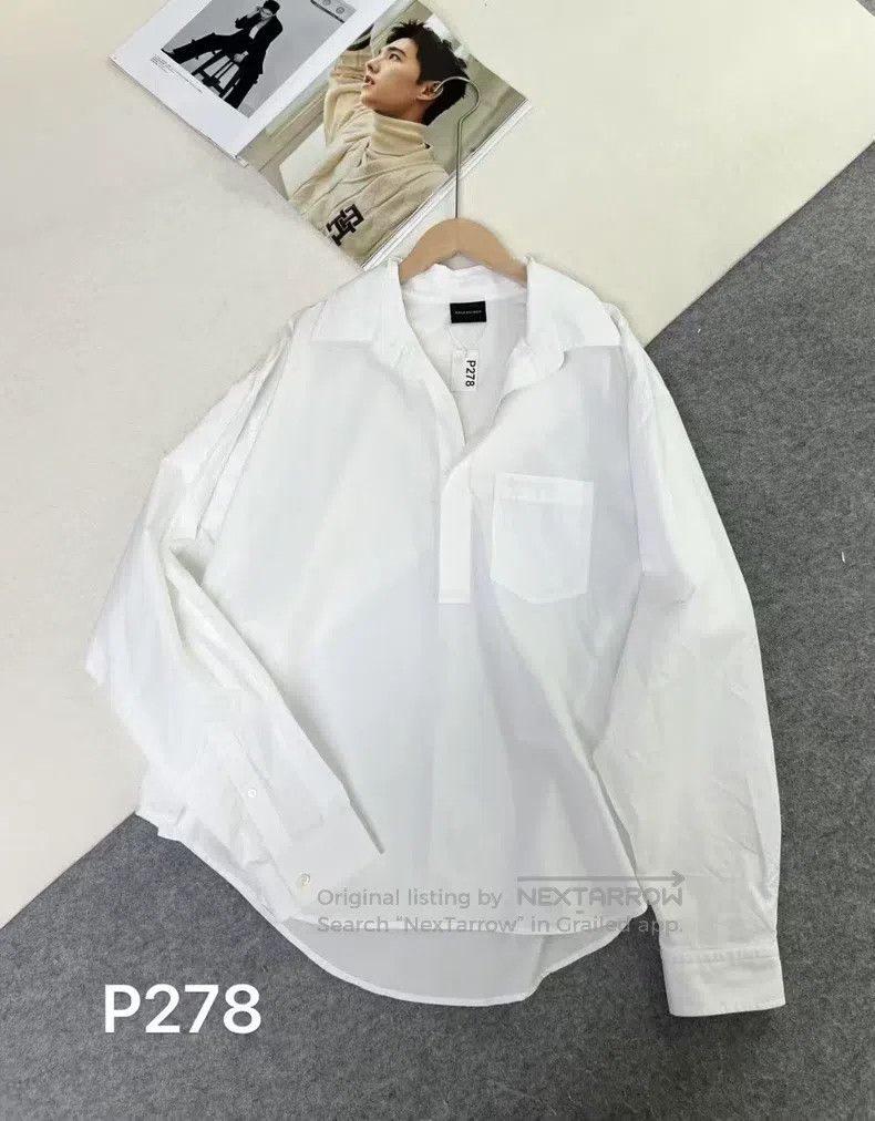 Balenciaga Balenciaga Small Logo Long Sleeve Solid Shirt, Size 34 Size XXS / US 00 / IT 34 - 1 Thumbnail