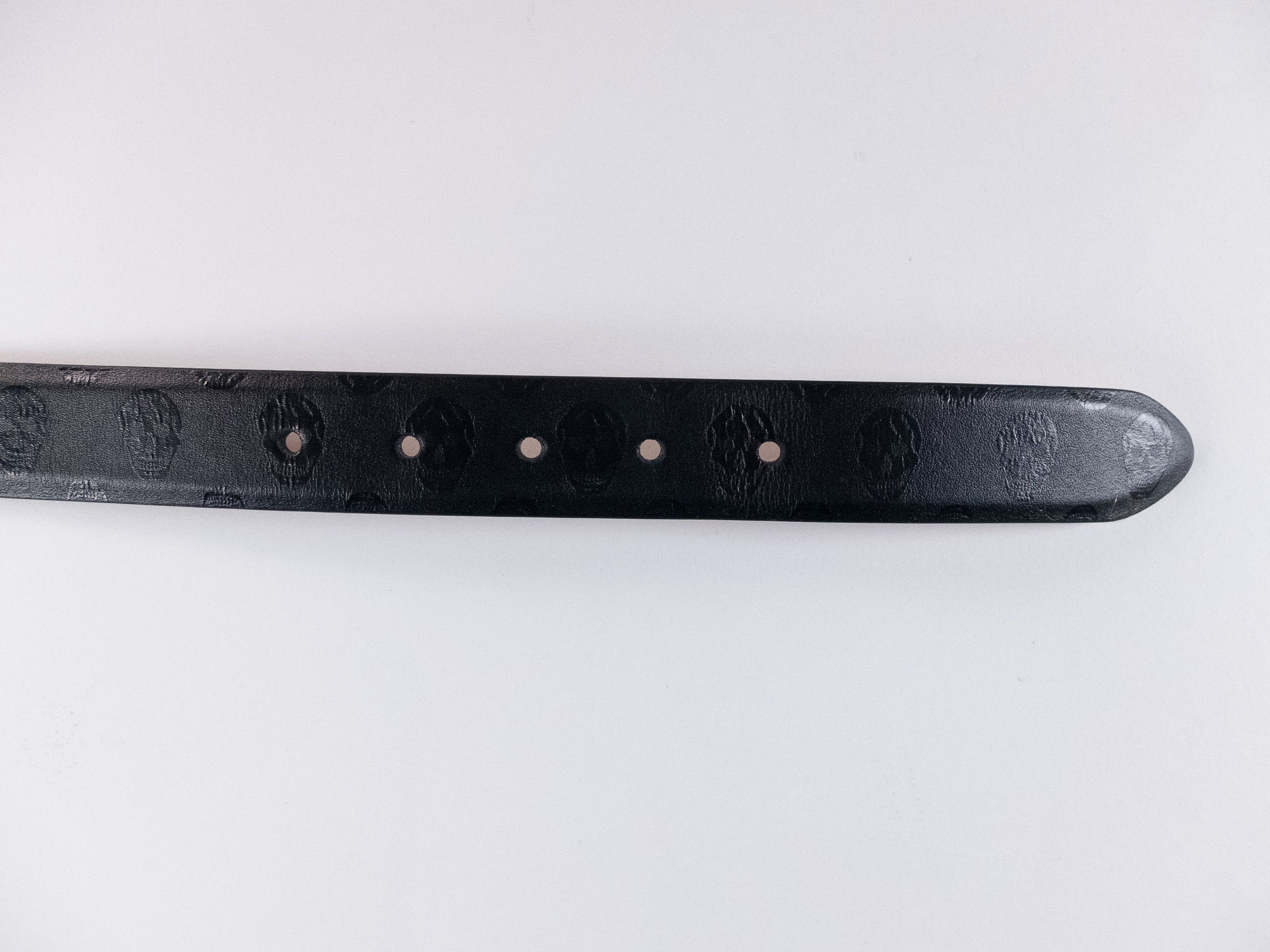 Alexander McQueen ALEXANDER MCQUEEN black Biker Skull embossed leather belt 90 Size 34 - 5 Thumbnail