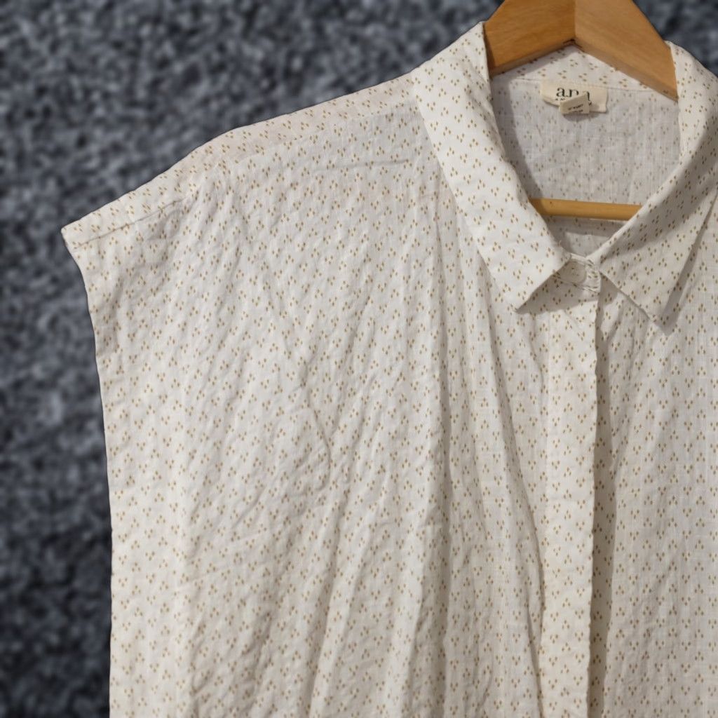Vintage Nwot! a.n.a. Top Shirt White/Green Button Up Lightweight Women's XXL #H86-11 Shirt Womens XXL White/Dark Green Button-Up Light Weight Size XXL / US 16-18 / IT 52-54 - 1 Thumbnail