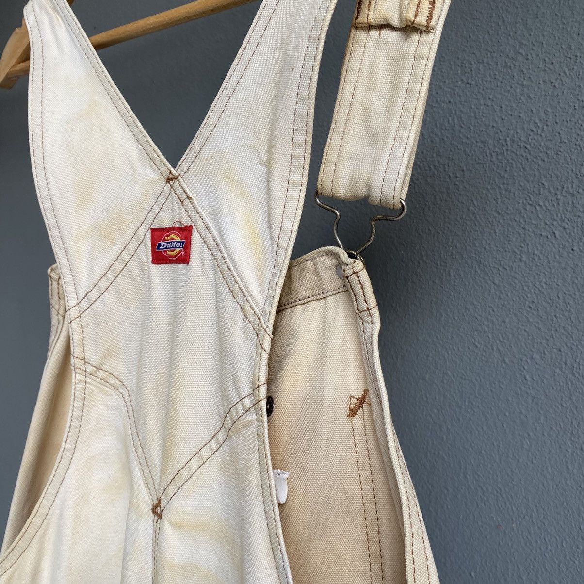 Dickies Vintage Dickies Workwear Overalls - Distressed Cream Size US 32 / EU 48 - 9 Thumbnail