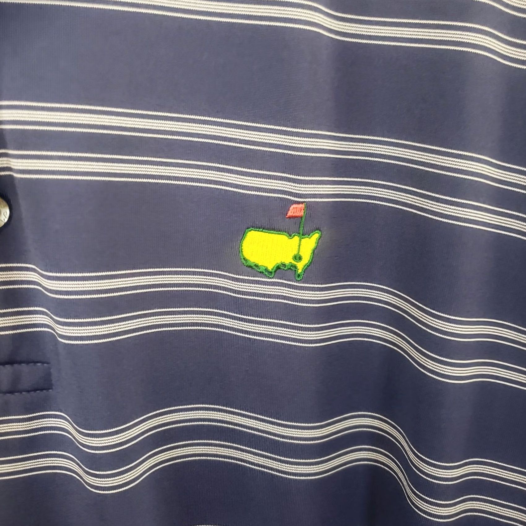 Vintage Masters Performance Golf Polo Shirt Mens L Blue Striped Short Sleeve Embroidery Size US L / EU 52-54 / 3 - 5 Thumbnail