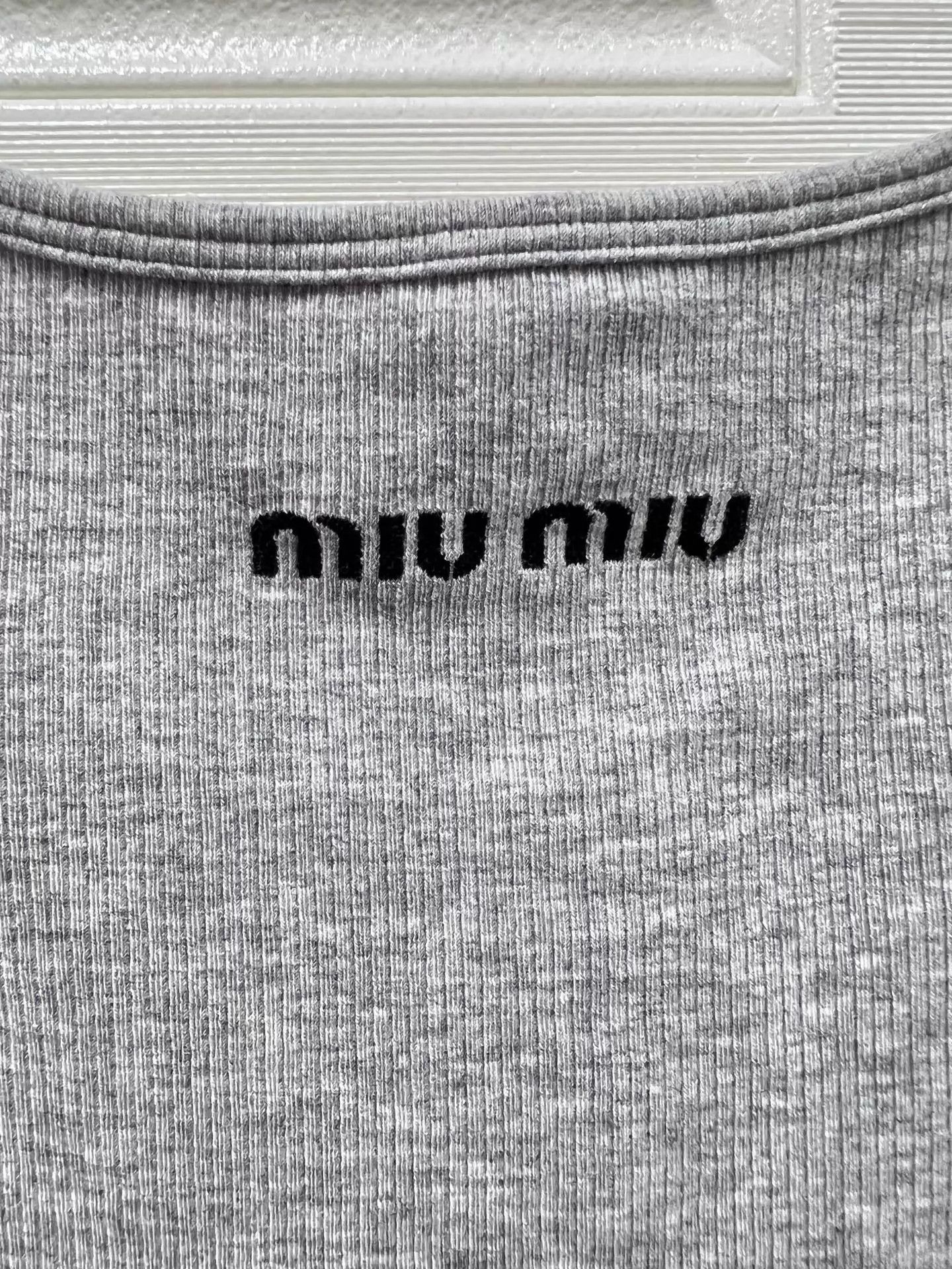 Miu Miu MIU MIU 25SS Gray Embroidered Logo Cami XL/XXL New T/O Only Size XL / US 12-14 / IT 48-50 - 3 Thumbnail