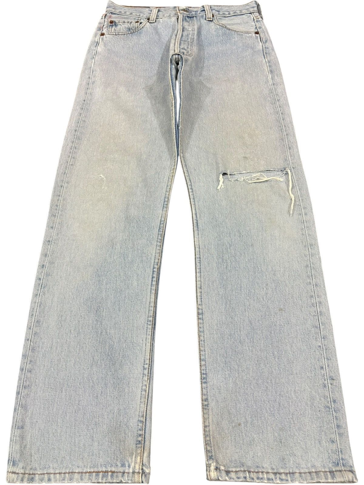 Levi's Vintage 90s Levis 501 Light Wash Distressed Loose Jeans Size US 30 / EU 46 - 1 Thumbnail