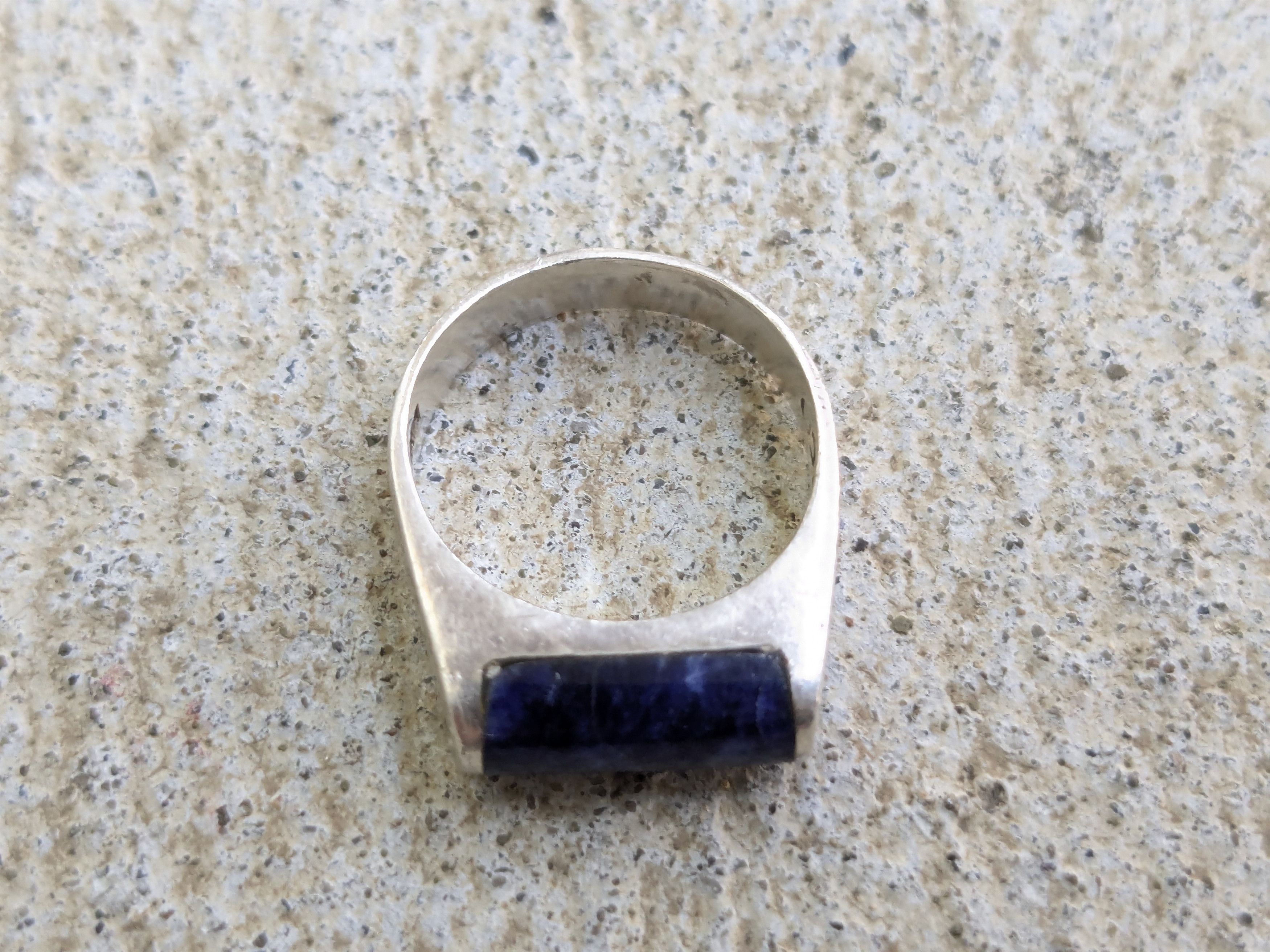Jewelry Vintage Sterling Silver Ring Blue Sodalite 5.75 Modern Size ONE SIZE - 6 Thumbnail