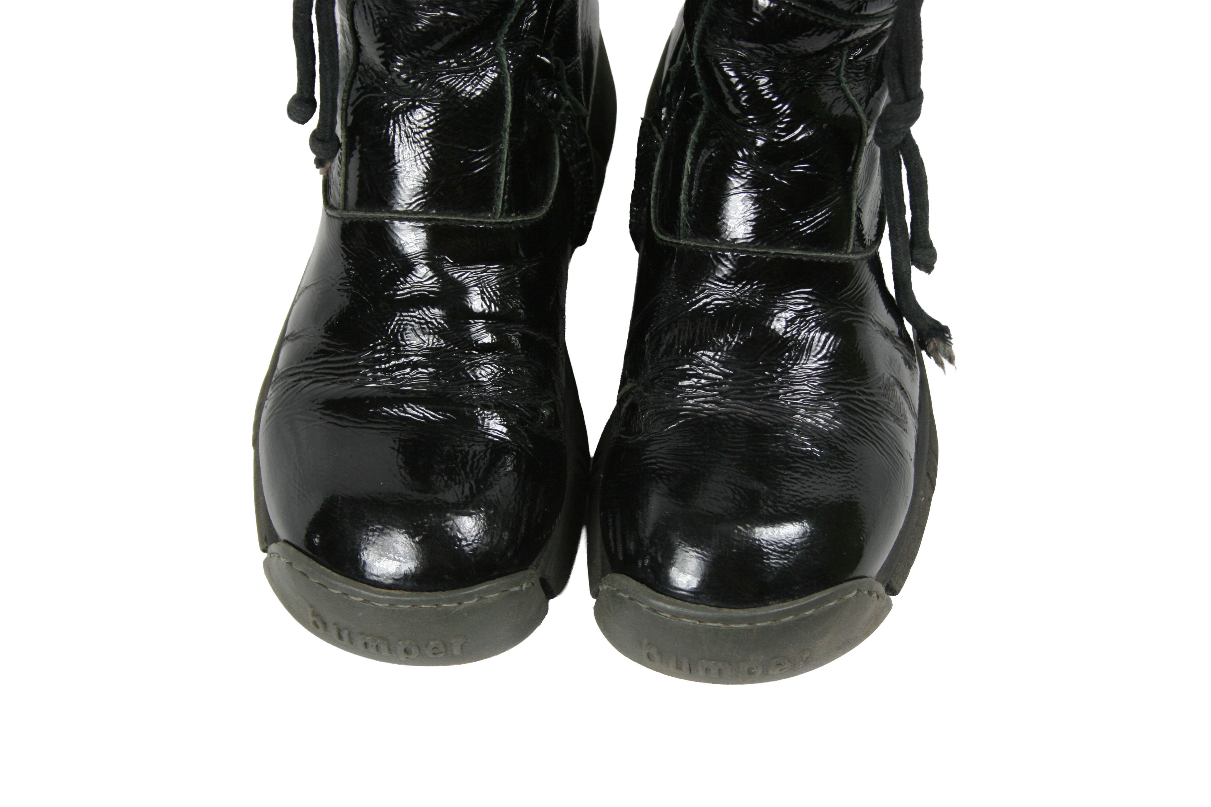 Japanese Brand 00S Bumper Y2K Patent Leather Mid Moto Boots Vintage Size US 6 / IT 36 - 5 Thumbnail