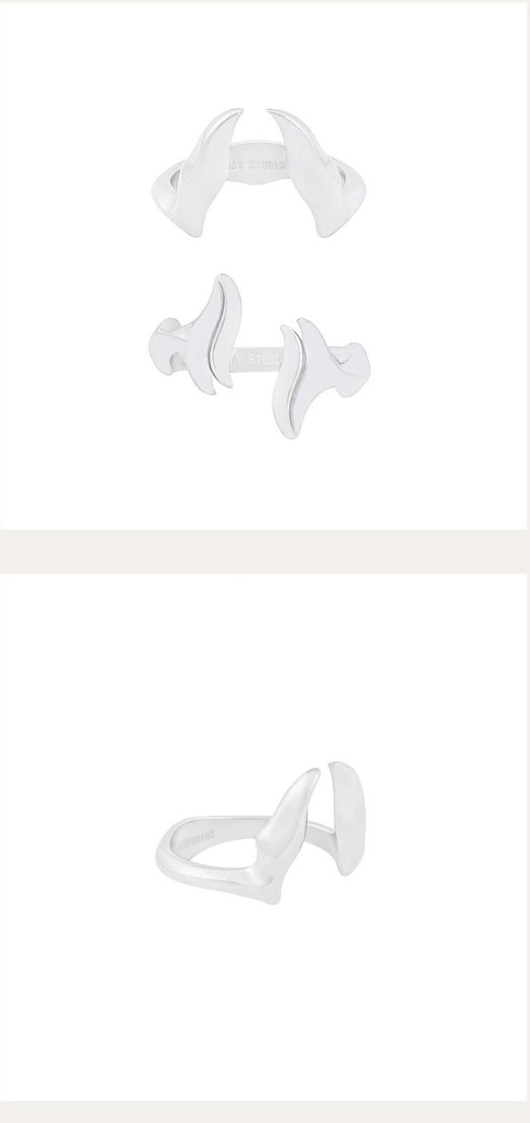 Jewelry Silver Open Band Adjustable Fantasy Rings, Unique Design Size ONE SIZE - 4 Thumbnail