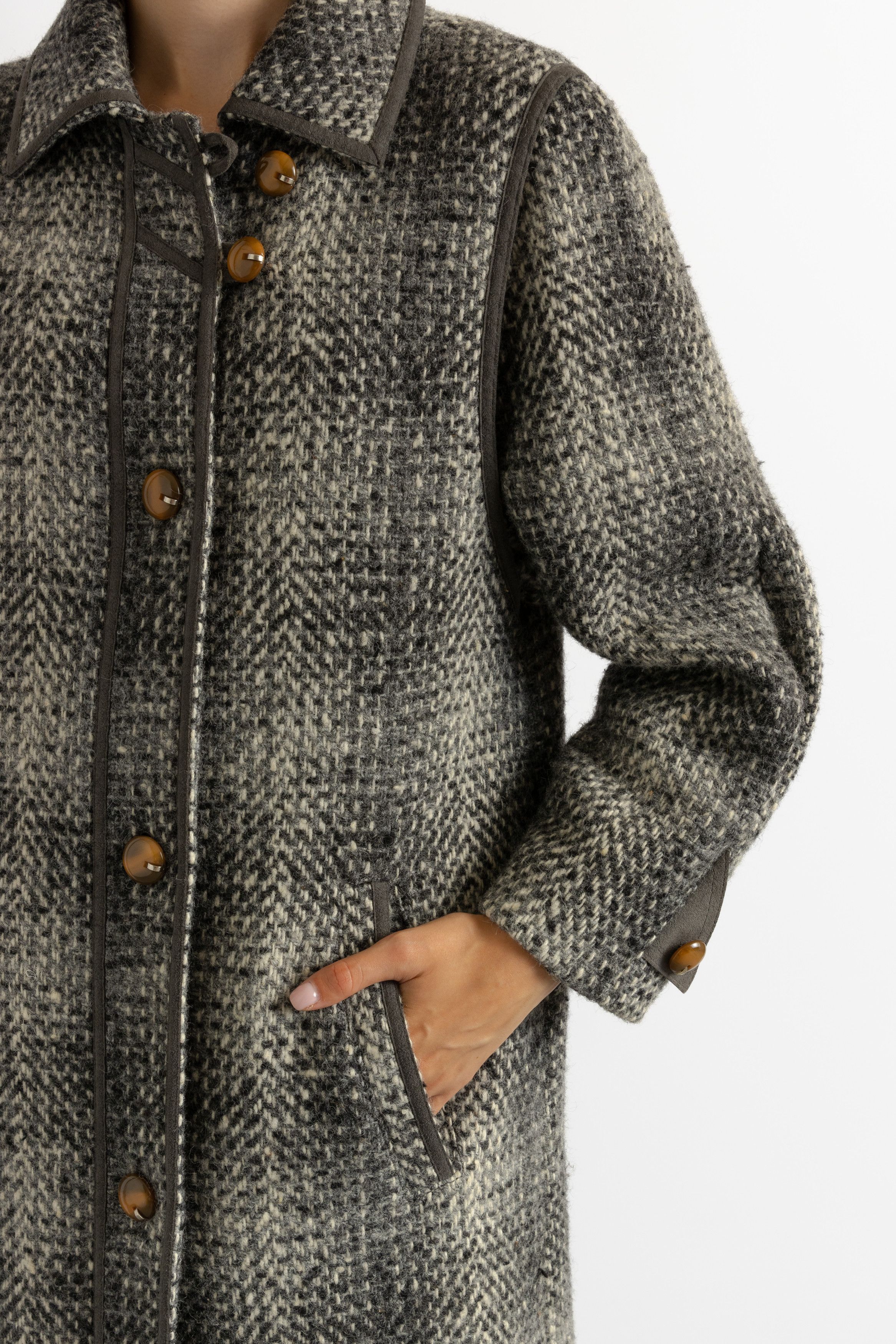 Vintage Lambswool Coat Women 60s fall coat long wool coat 5951 Size M / US 6-8 / IT 42-44 - 6 Thumbnail
