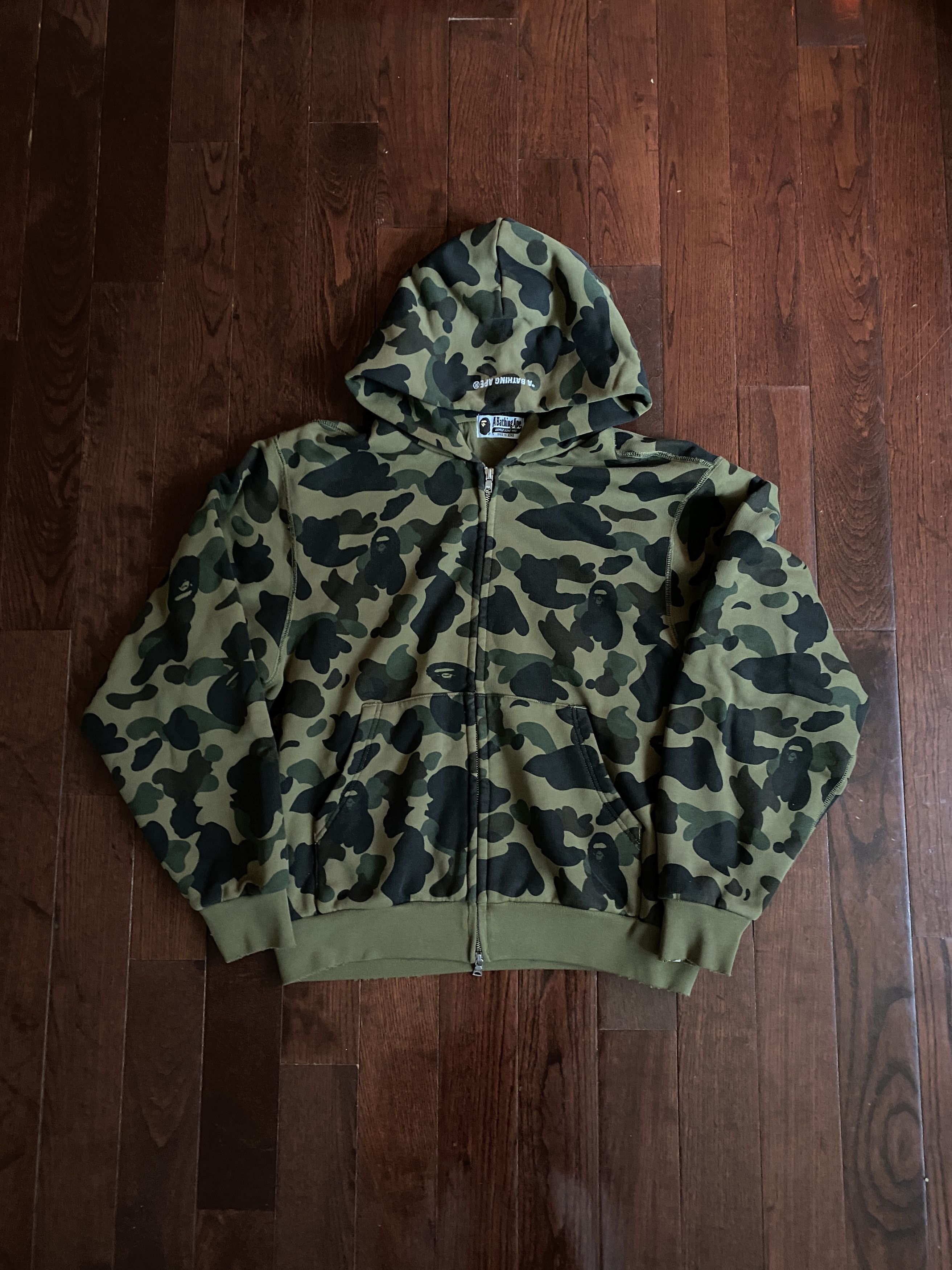 Bape 1st Camo Heavy Wash Cropped Fit Zip Hoodie Size US M / EU 48-50 / 2 - 1 Thumbnail