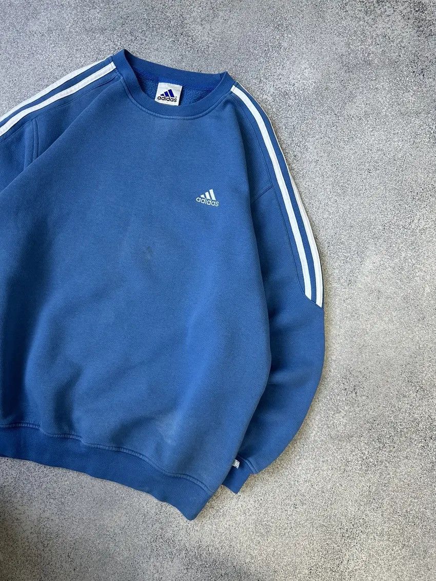 Adidas × Vintage Vintage Adidas 90s Blue Crewneck Sweatshirt Size US M / EU 48-50 / 2 - 5 Thumbnail