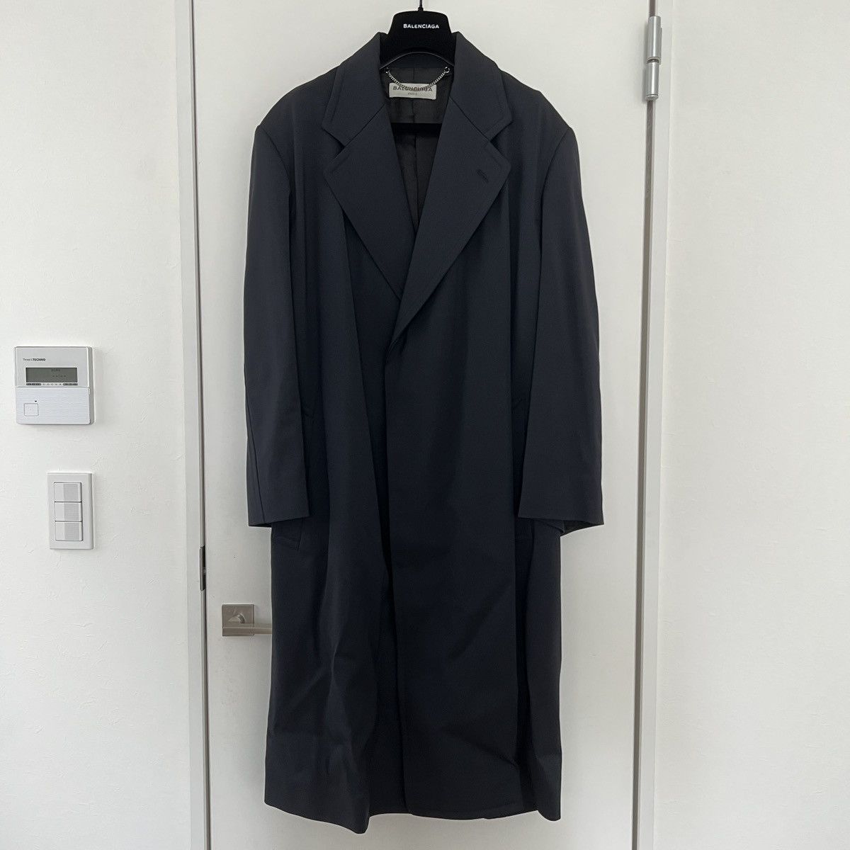 image of Balenciaga Ss17 Godfather Coat in Dark Navy, Men's (Size Small)