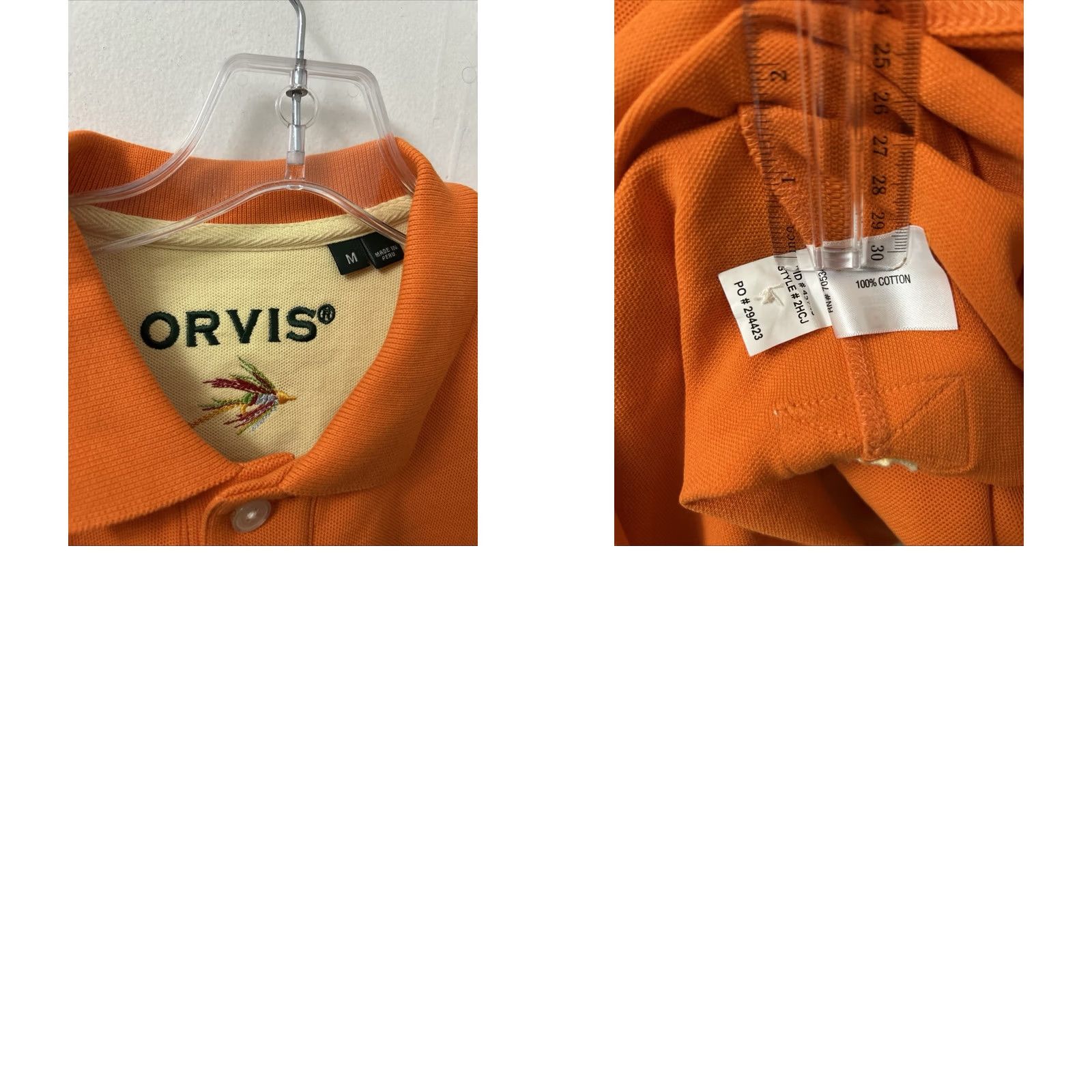 Orvis Orvis Polo Shirt Mens Size M Orange Cotton Short Sleeve S/S Piqué Logo Embroidered Fly Fishing Casual, Workwear Size US M / EU 48-50 / 2 - 9 Thumbnail