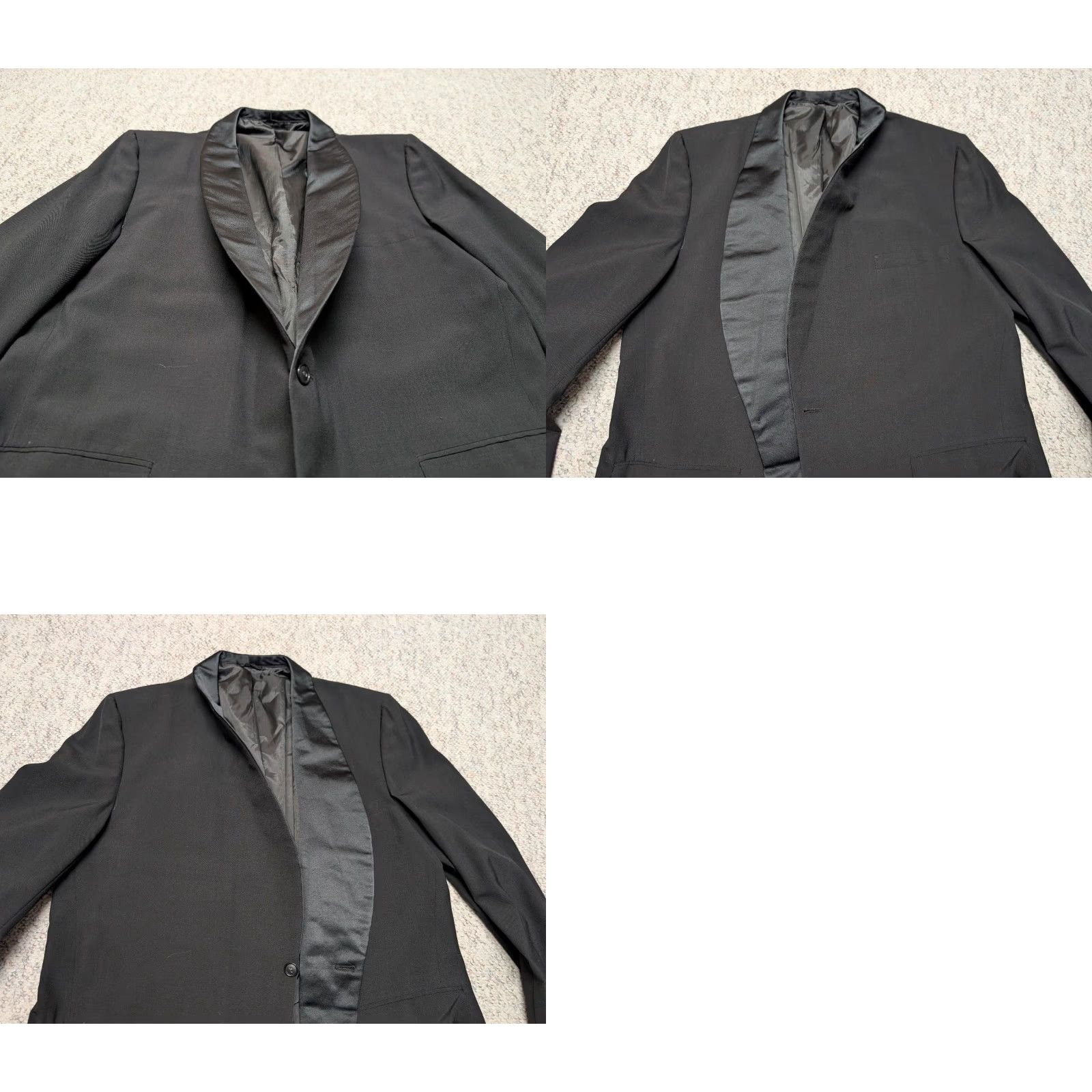 Vintage VINTAGE USA made 1970s-80s tuxedo blazer 46R black wool SHAWL smoking jacket Blazer Mens 46R Black Wool Shawl 80s 70s Formal Modern Size 46R - 8 Thumbnail