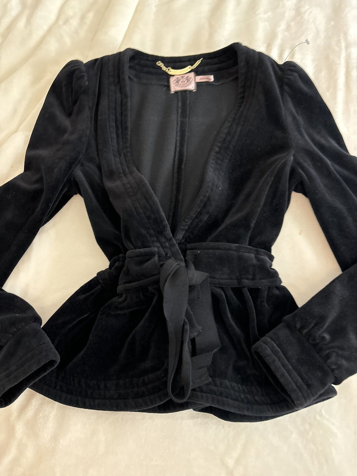 Juicy Couture Vintage Juicy Couture Black Velour Peplum Hem Belt Tie Long Size M / US 6-8 / IT 42-44 - 6 Thumbnail
