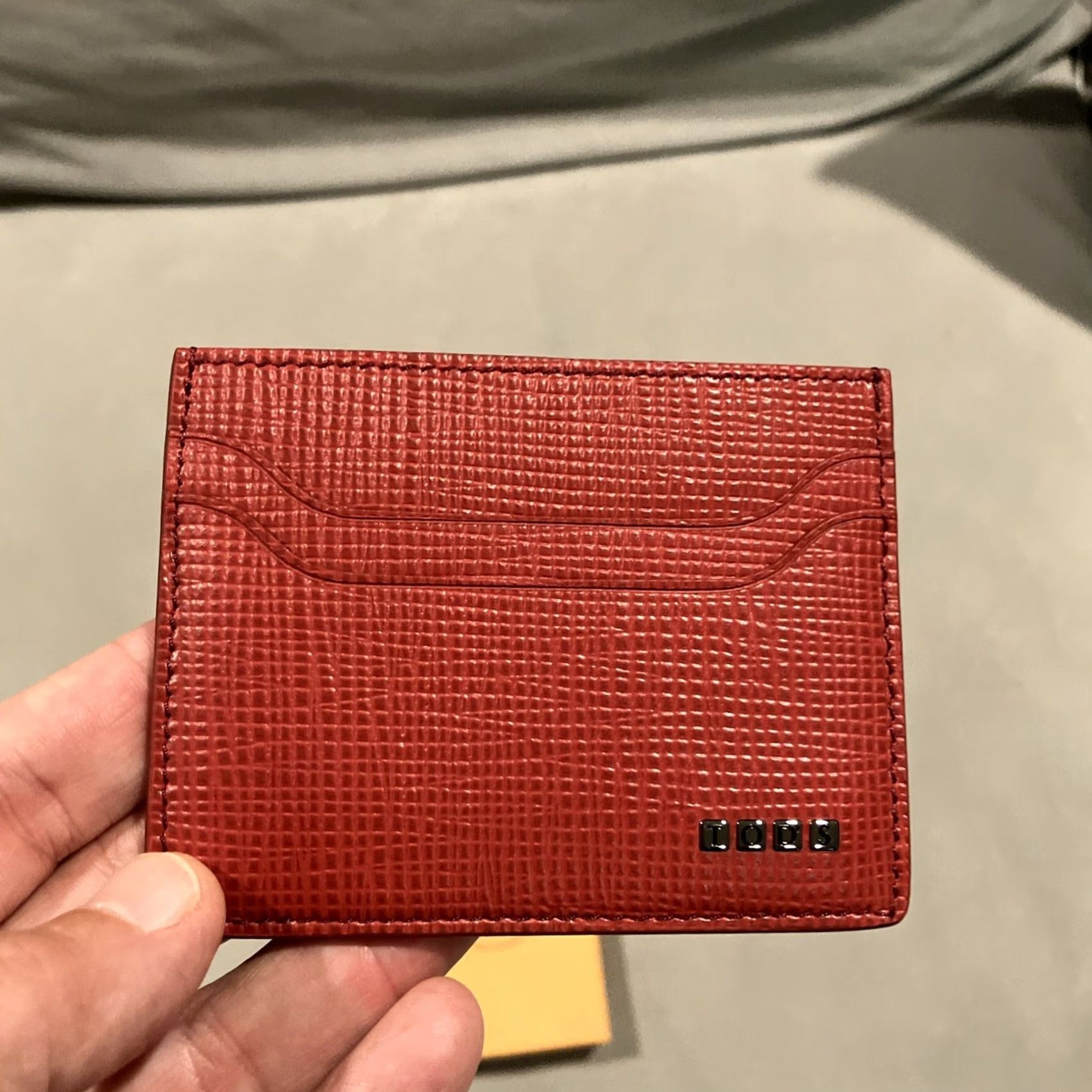 J Brand Tod's Men's Card Holder Case Leather Red Burnt Orange Color Wallet Card Holder/Case Men Leather Tod's BRAND NEW Size ONE SIZE - 2 Thumbnail
