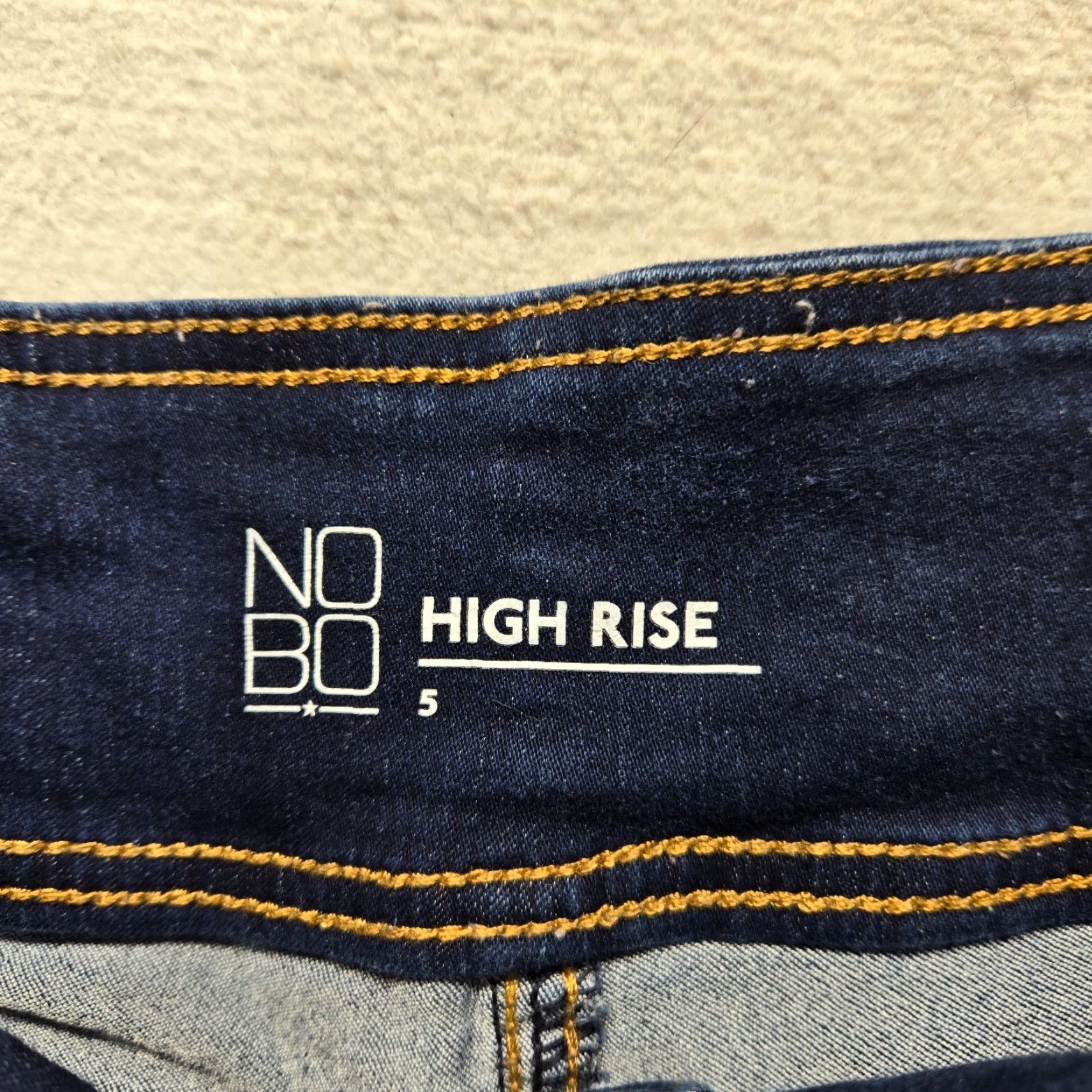 Vintage NOBO Blue Jean High Rise Button Fly Cutoff Denim Shorts Adult Women Size 5 Blues Modern Pockets Cotton Elastane Button Rise High Style Cut-Off Womens Size 27" / US 4 / IT 40 - 3 Thumbnail