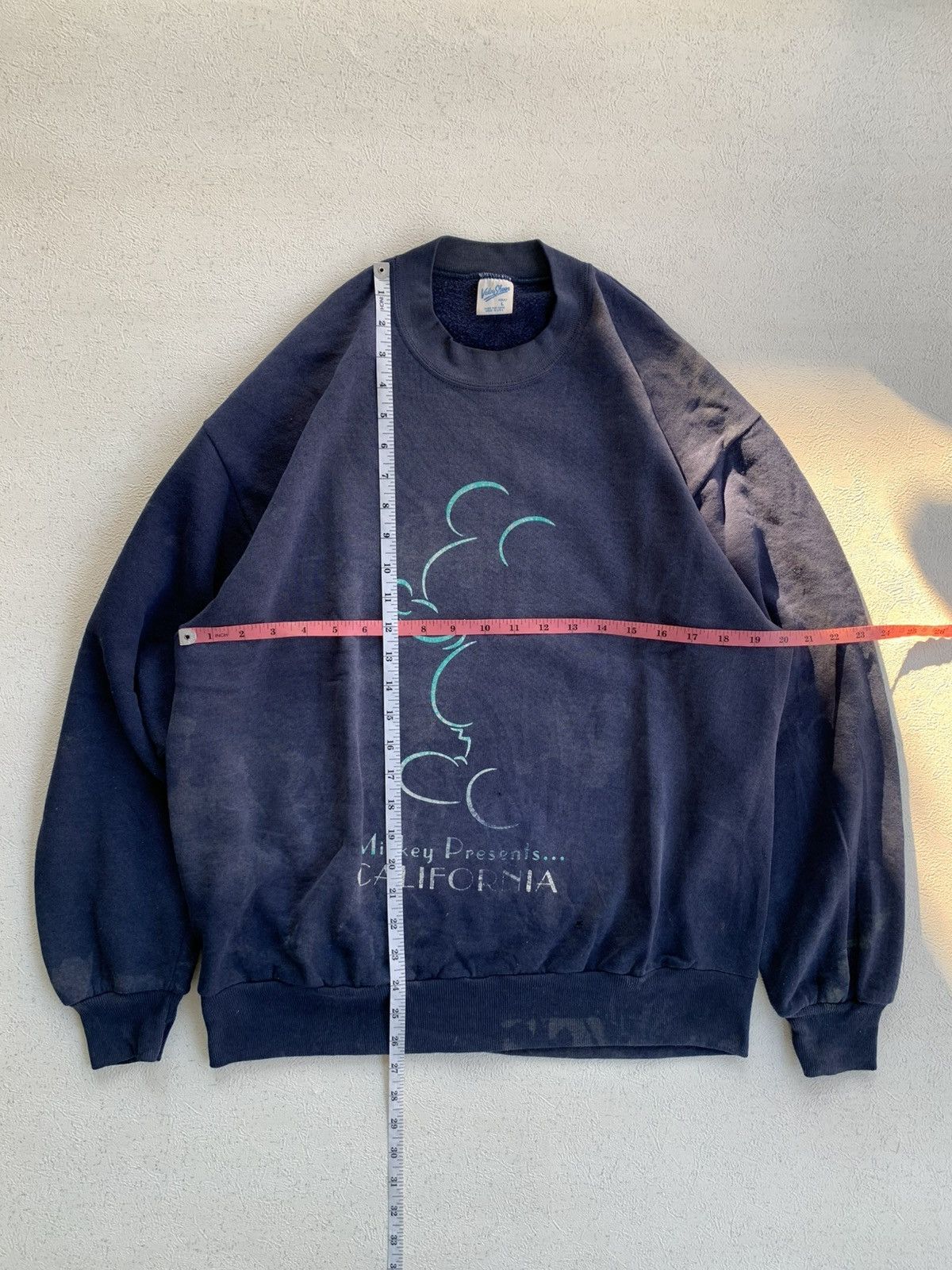 Vintage PERFECT FADDING VTG 90s MICKEY MOUSE by Velva Sheen Size US L / EU 52-54 / 3 - 2 Thumbnail