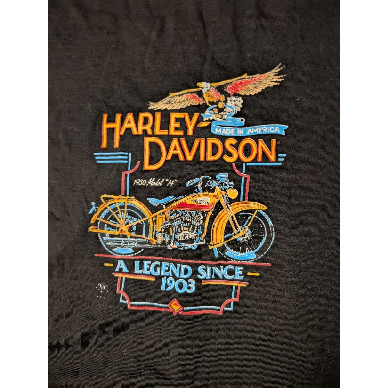 Harley Davidson Harley Davidson Vintage 80s A Legend Since 1903 Black Large Size US L / EU 52-54 / 3 - 6 Thumbnail