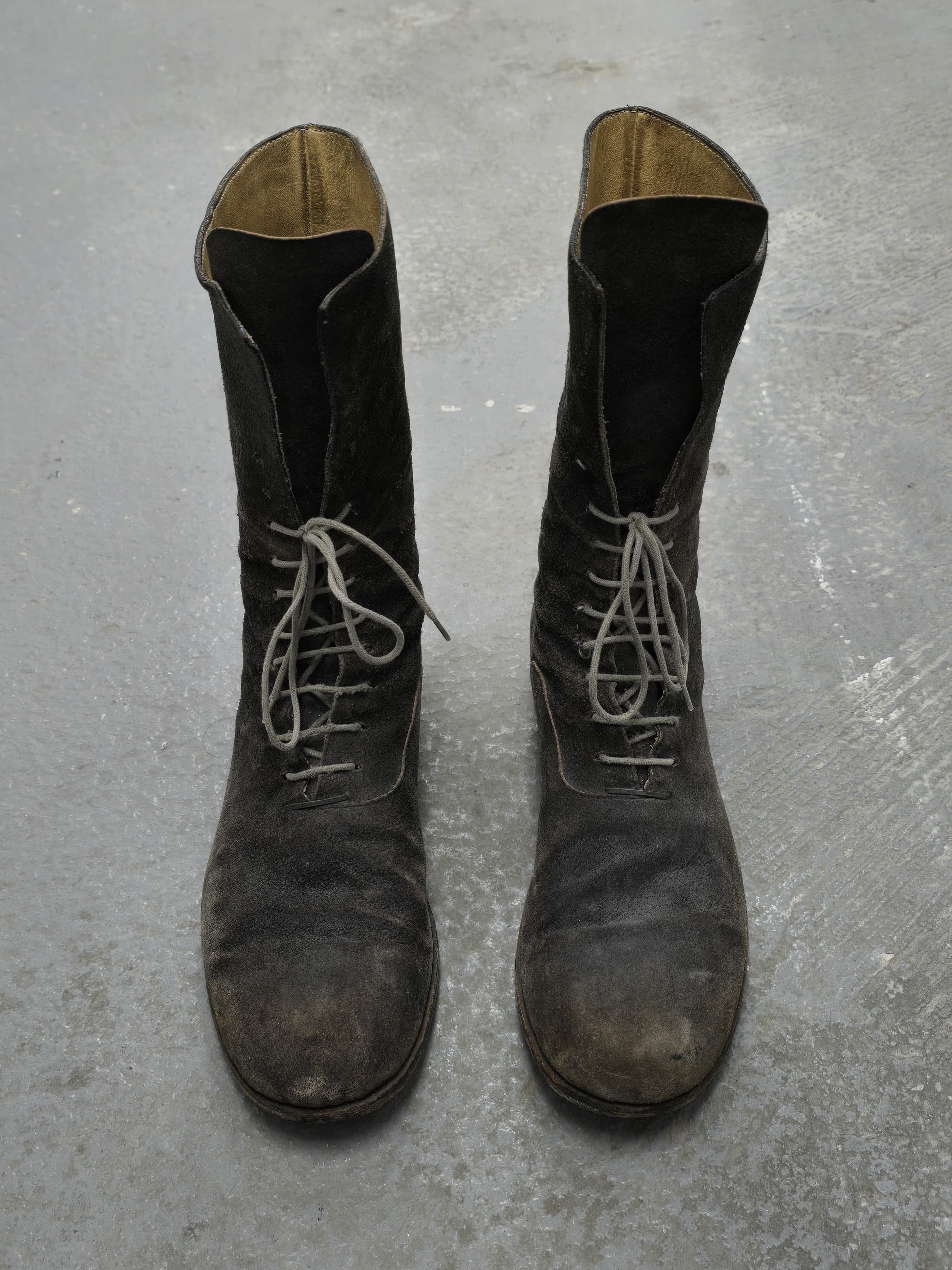 Ma+ M.A+ Tall Lace-up Reverse Cow Leather Gothic Boots Size US 9 / EU 42 - 4 Thumbnail