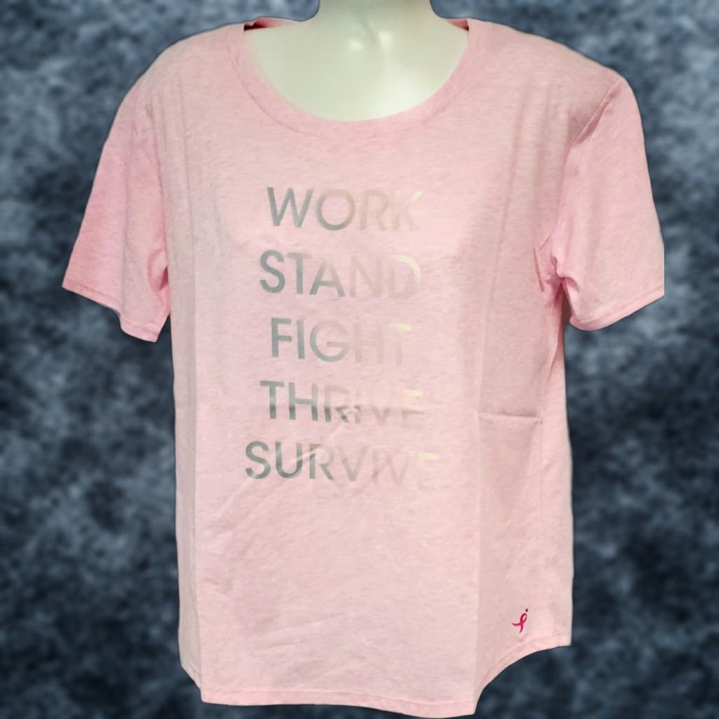New Balance Womens New Balance Heathertech Graphic Breast Cancer Shirt PK Pink Cotton Blend Short Sleeve T-Shirt Womens S NB Dry Activewear Size S / US 4 / IT 40 - 1 Thumbnail