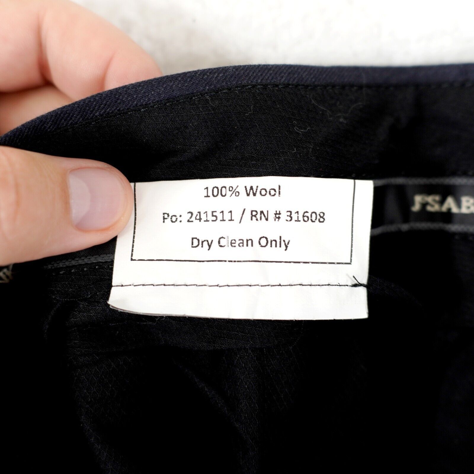 Jos. A. Bank Jos A Bank Wool Blue Herringbone High Rise Pleated Cuffed Dr Size 38R - 7 Thumbnail