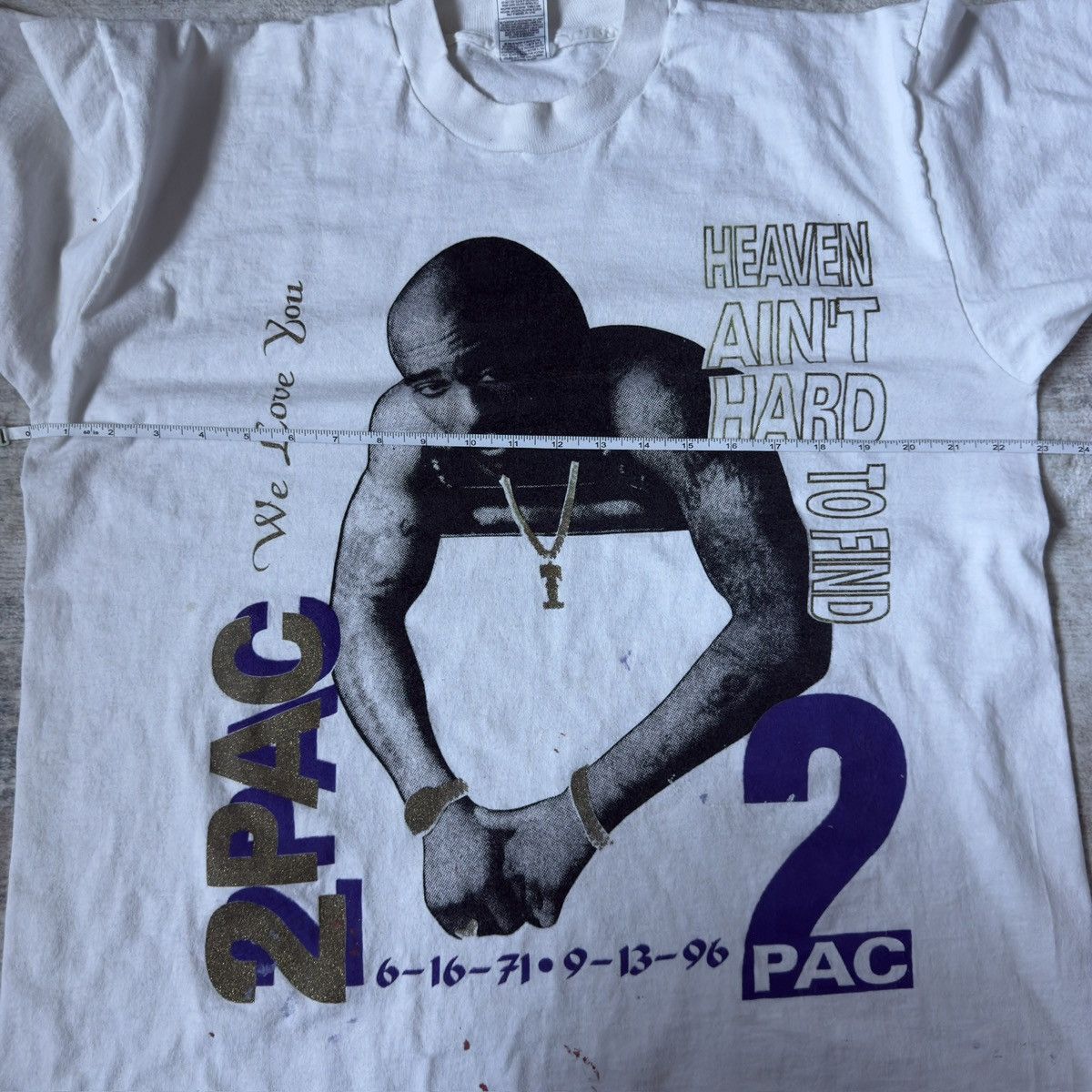 Vintage Vintage Tupac Heaven Aint Hard To Find Memorial Rap Tee XL Size US XL / EU 56 / 4 - 9 Thumbnail
