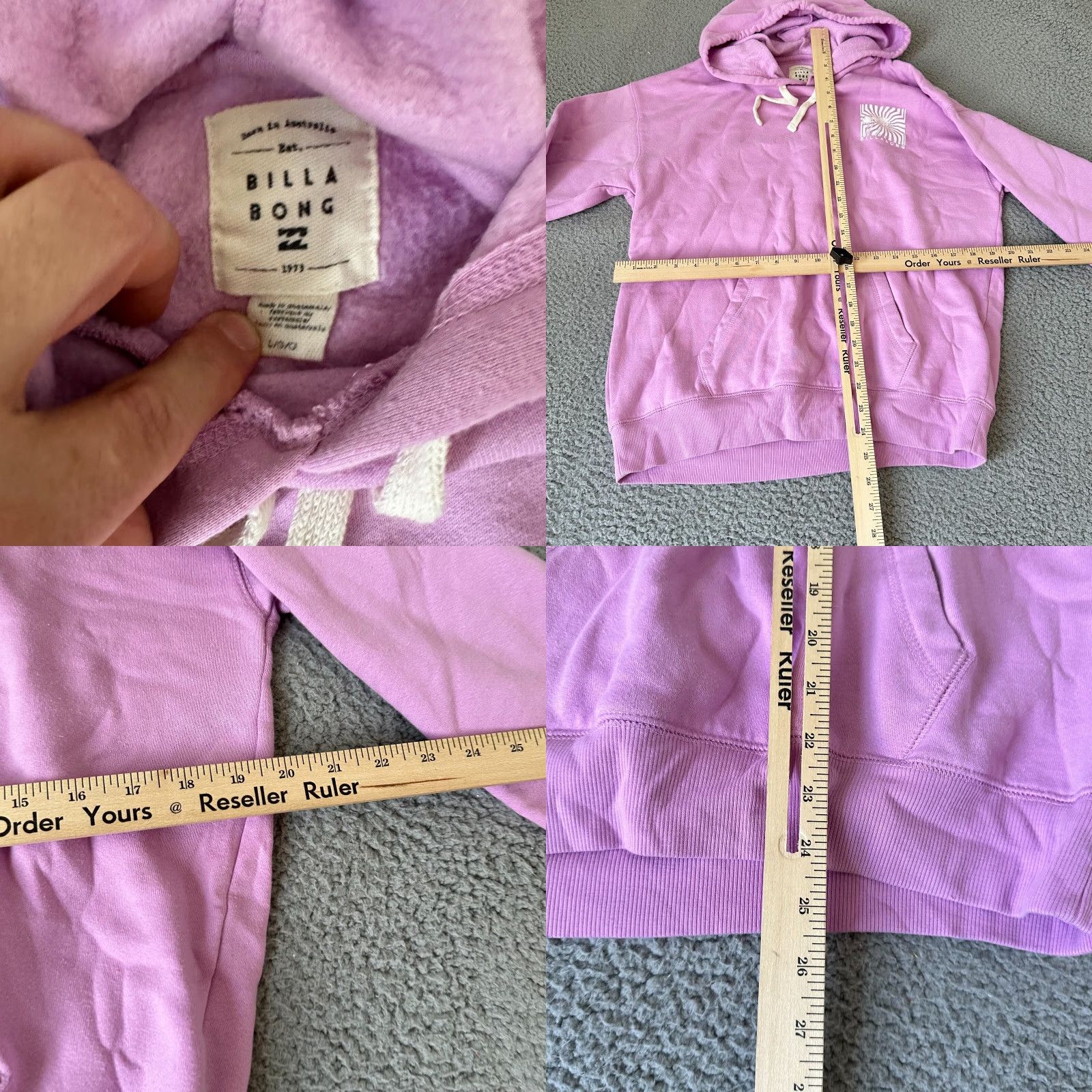 Billabong VINTAGE Billabong Hoodie Womens Large Pink Pullover Fleece Pocket Sweatshirt Size L / US 10 / IT 46 - 8 Thumbnail