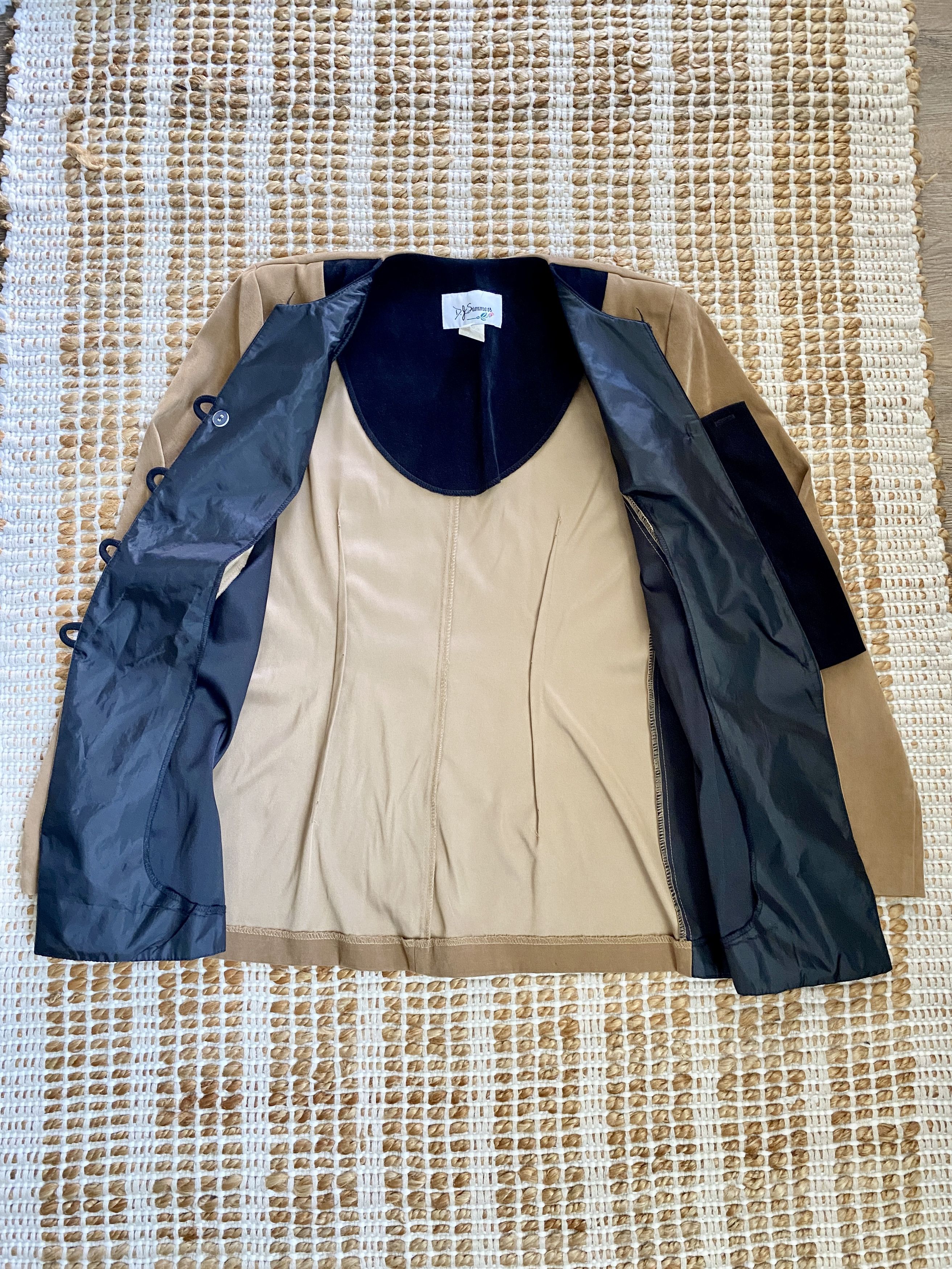 Vintage Vintage 80s D.J. Summers Faux Suede Long Blazer Size M / US 6-8 / IT 42-44 - 4 Thumbnail