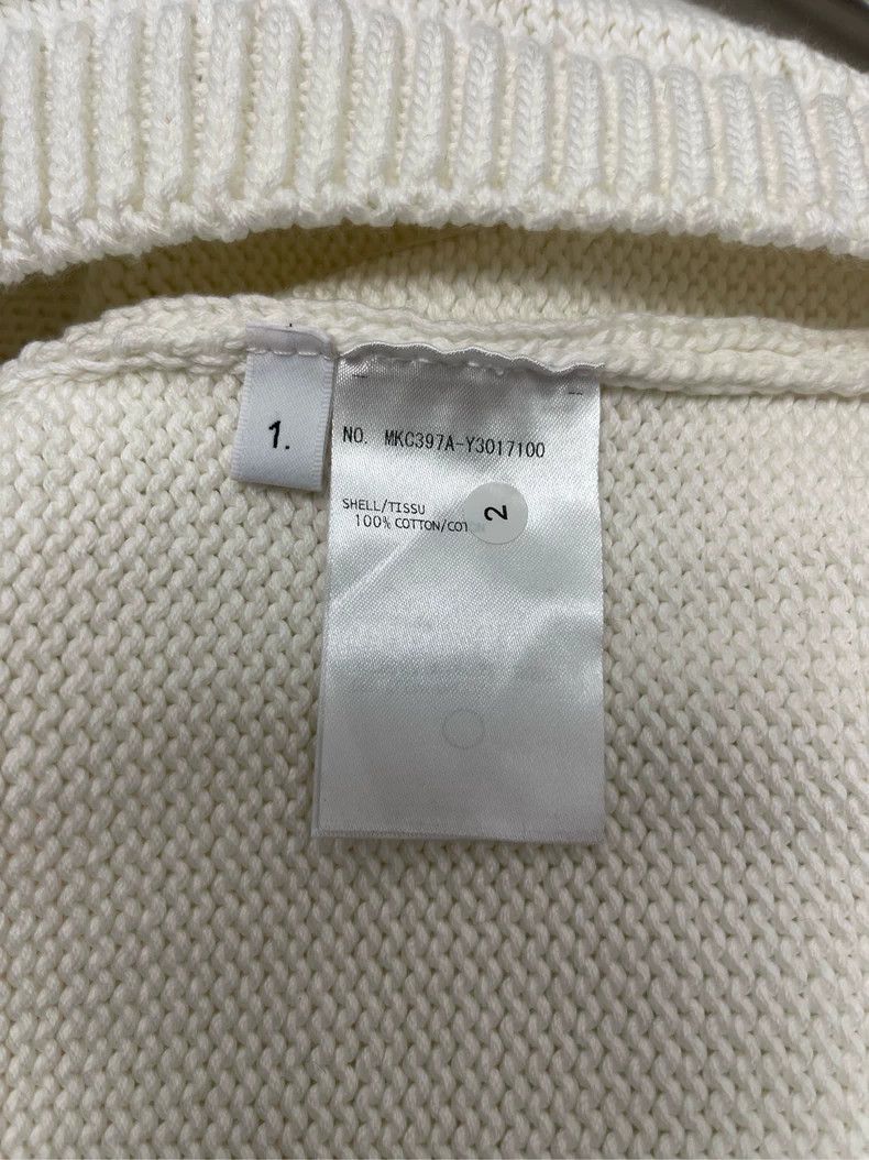 Thom Browne Thom Browne White four-striped knitted cardigan sweater jac Size US S / EU 44-46 / 1 - 7 Thumbnail