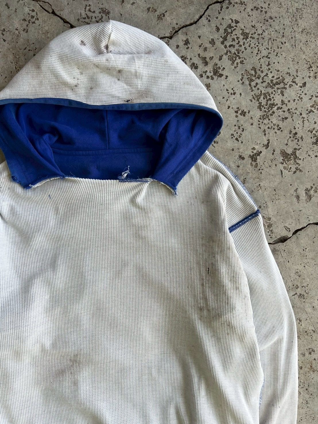Vintage Thrashed Vintage Thermal Lined Hoodie Distressed ERD Size US M / EU 48-50 / 2 - 6 Thumbnail