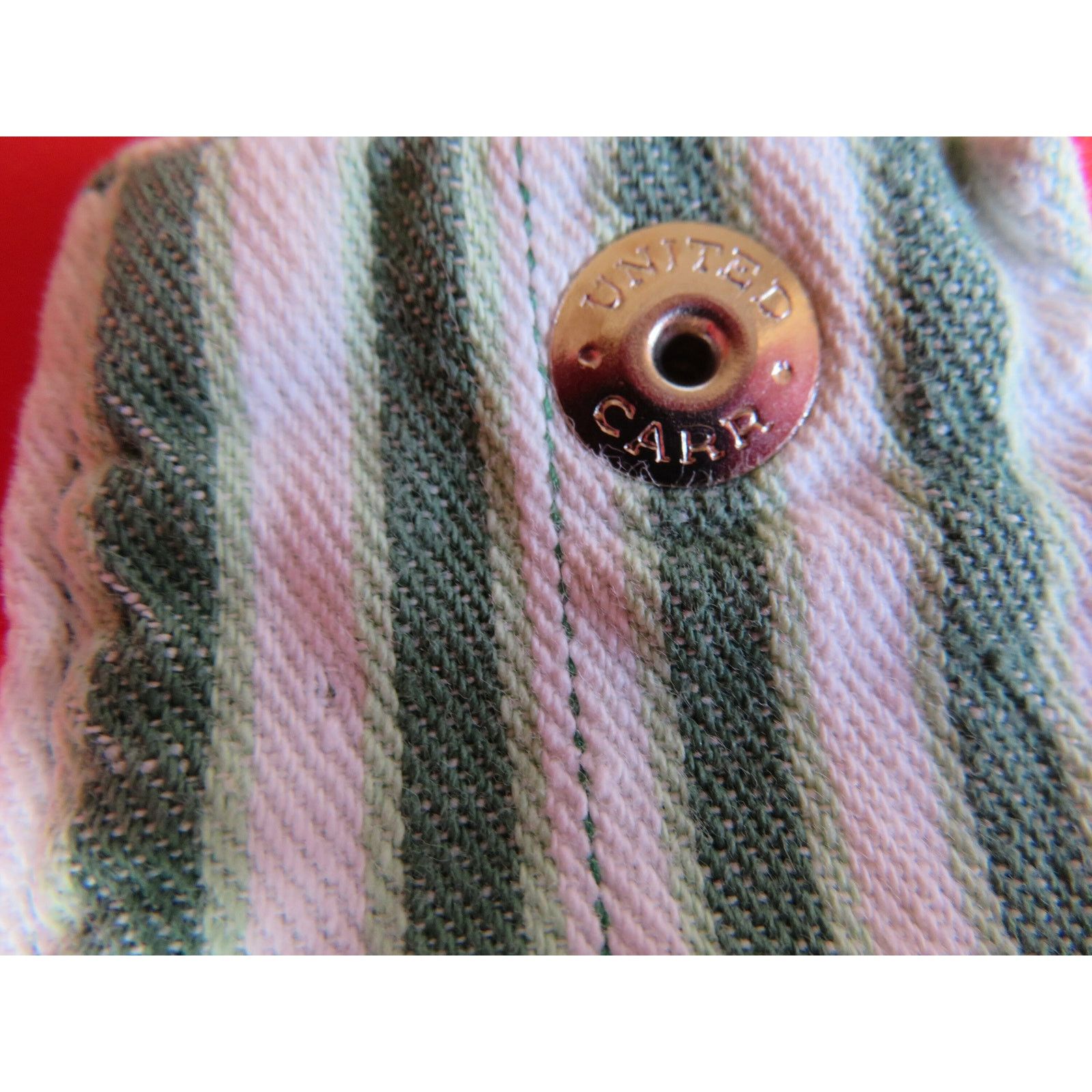 Other Kay Shannon Waitress Apron Green White Striped 1940s50s Size 28 - 8 Thumbnail