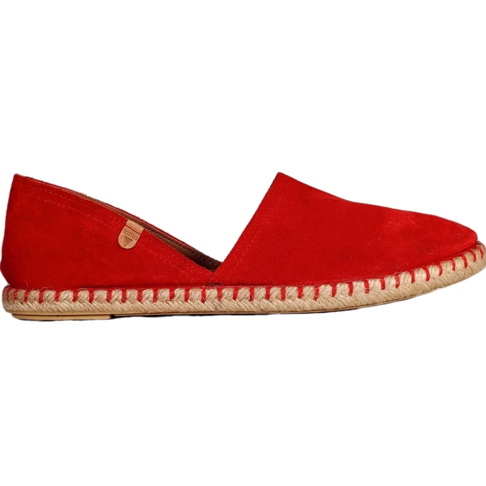 Vintage Verbenas Carmen Espadrilles Flat Women US 10.5 EU 41 Suede Leather Fire Red Slip On Jute Rubber Breathable Lightweight Size US 11 / IT 41 - 2 Thumbnail