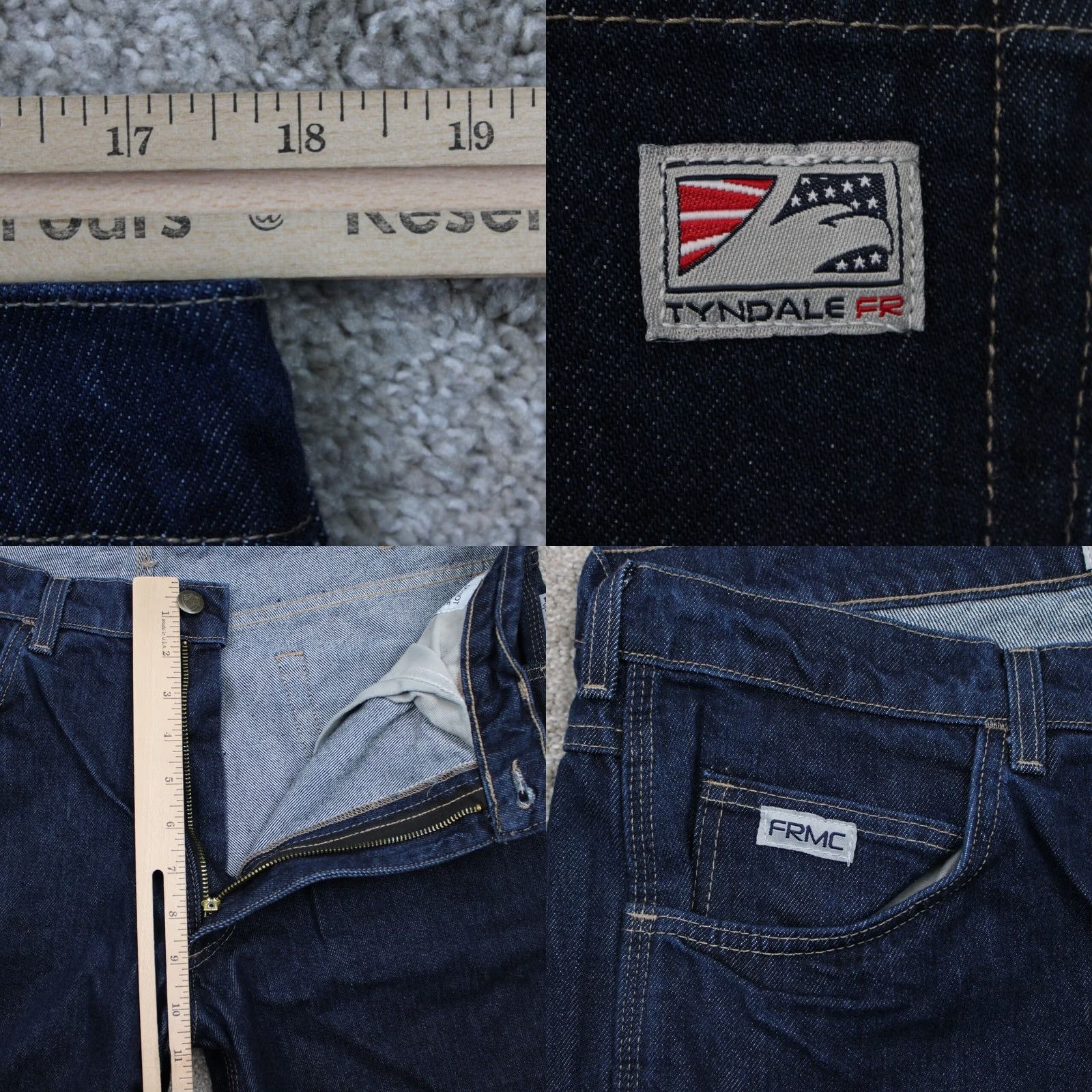 Vintage Tyndale FR Jeans Mens 35x34 Blue 5-Pocket Flame-Resistant Denim Workwear Jeans FRMC FLF 800 Flame Resistant Workwear Size US 35 - 8 Thumbnail